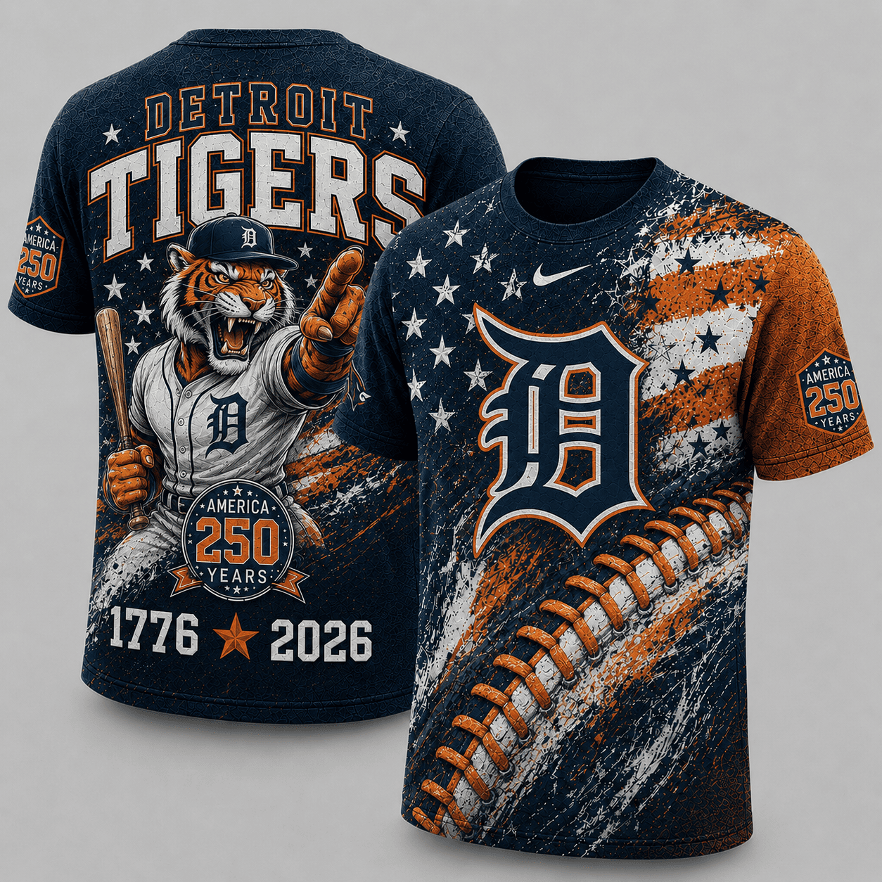 Detroit Tigers 250 Years Of Freedom Exclusive T-shirt