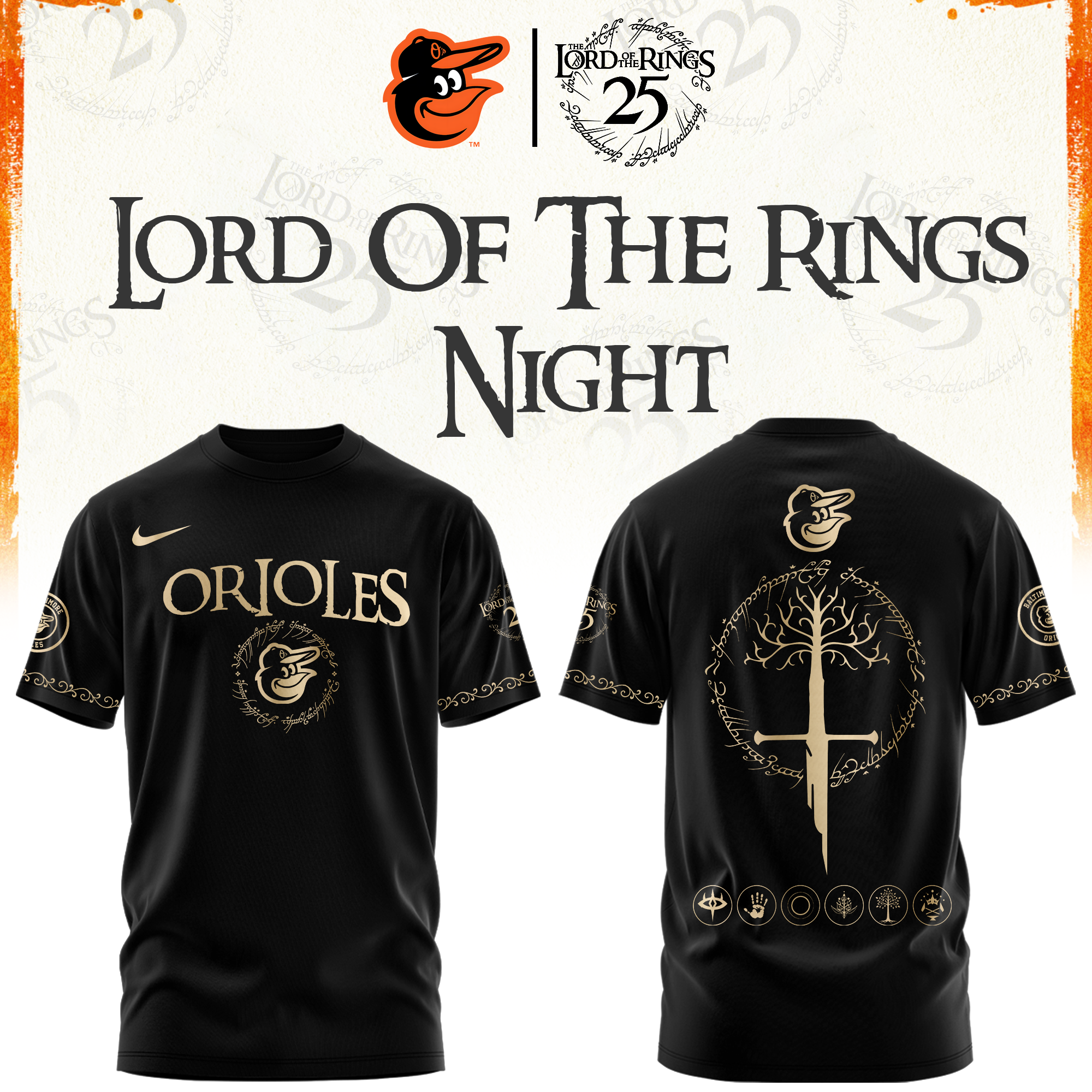 Baltimore Orioles The Lord of The Rings Limited Edition Tshirt | Cap | Jogger V2