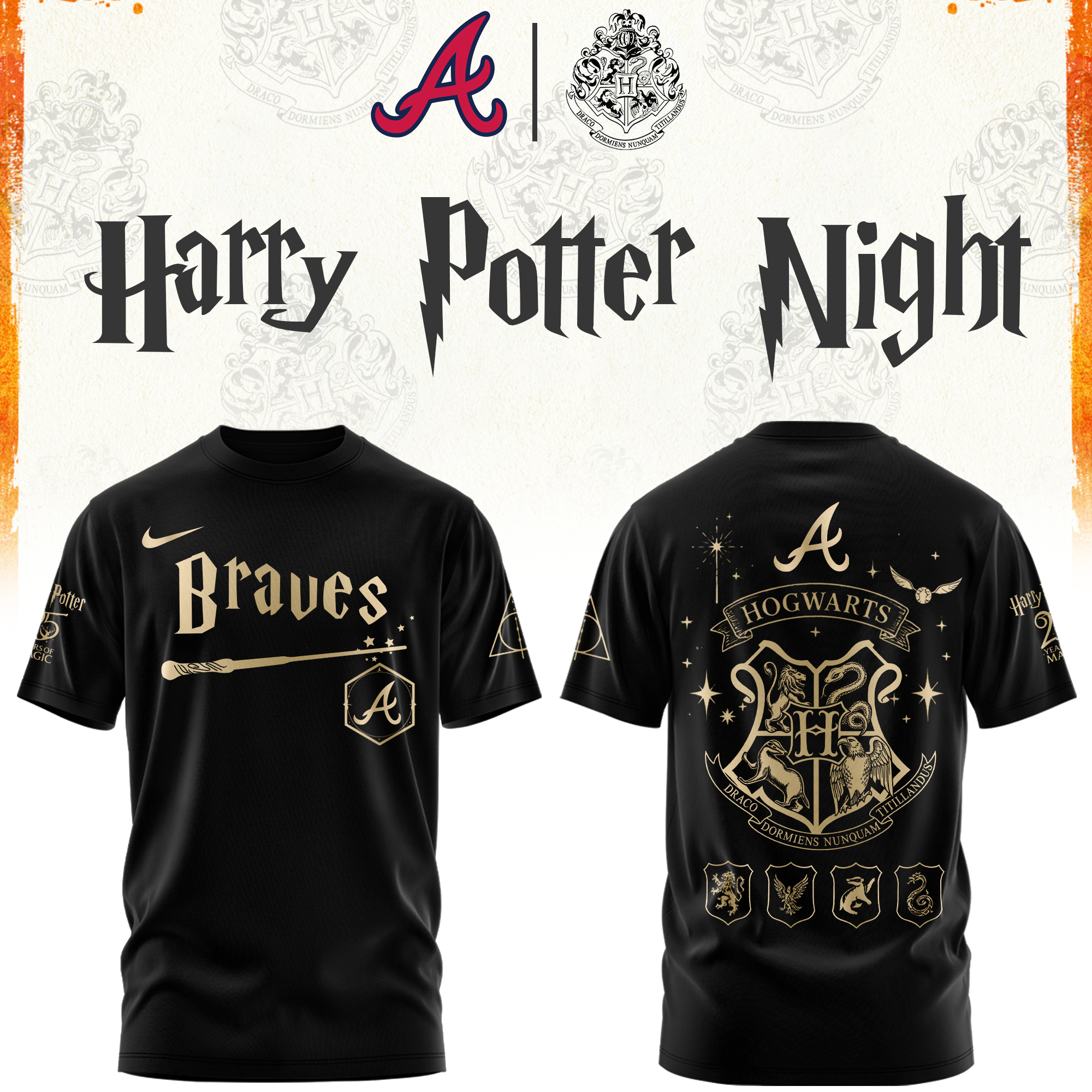 Atlanta Braves Baseball Harry Potter Limited Edition Tshirt