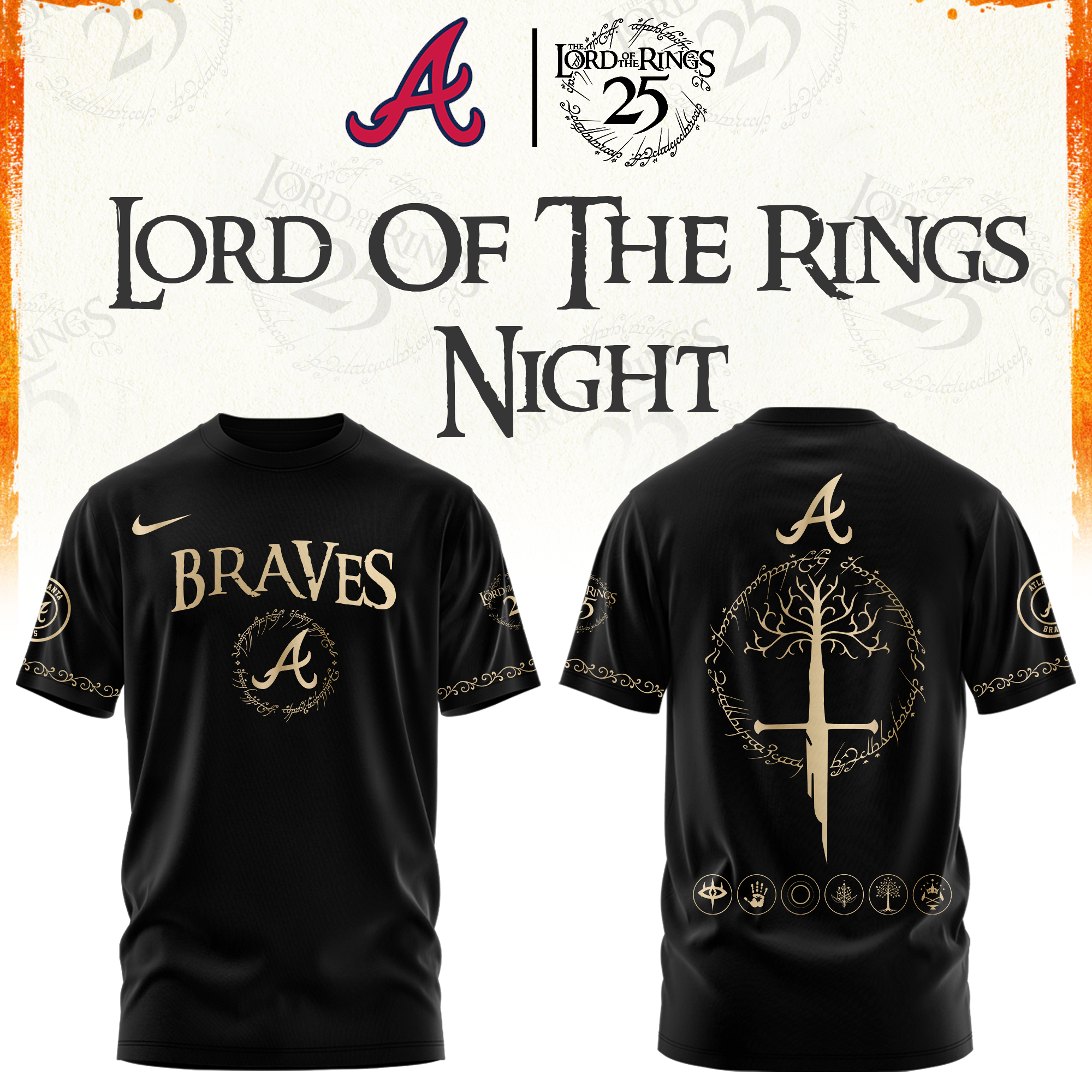 Atlanta Braves The Lord of The Rings Limited Edition Tshirt | Cap | Jogger V2