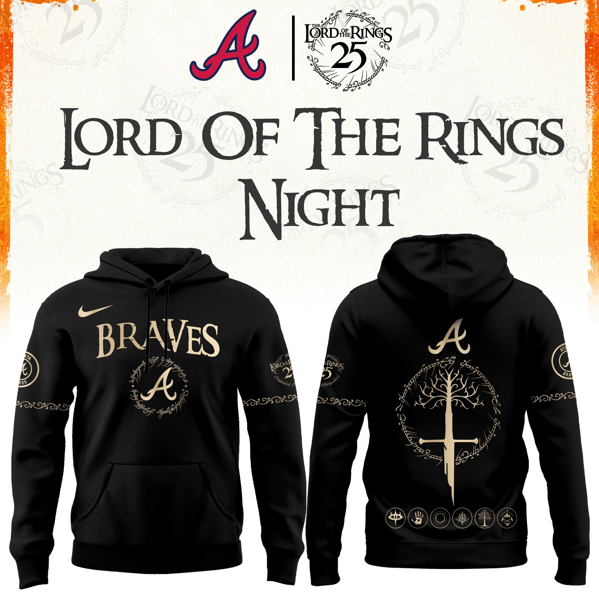 Atlanta Braves The Lord of The Rings Limited Edition Hoodie| Cap | Jogger V2
