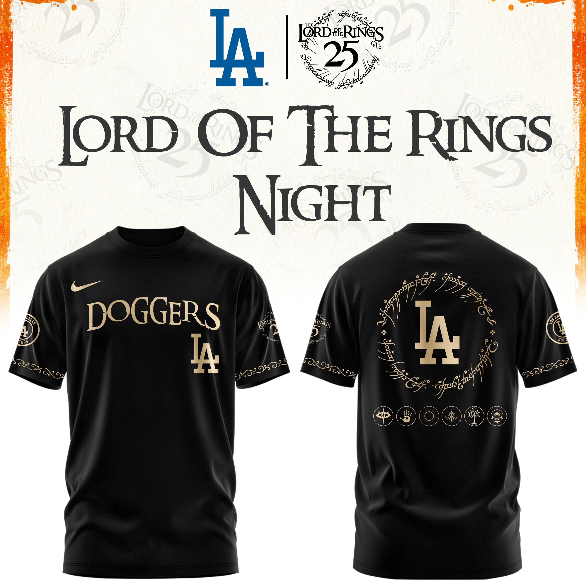Los Angeles Dodgers The Lord of The Rings Limited Edition Tshirt