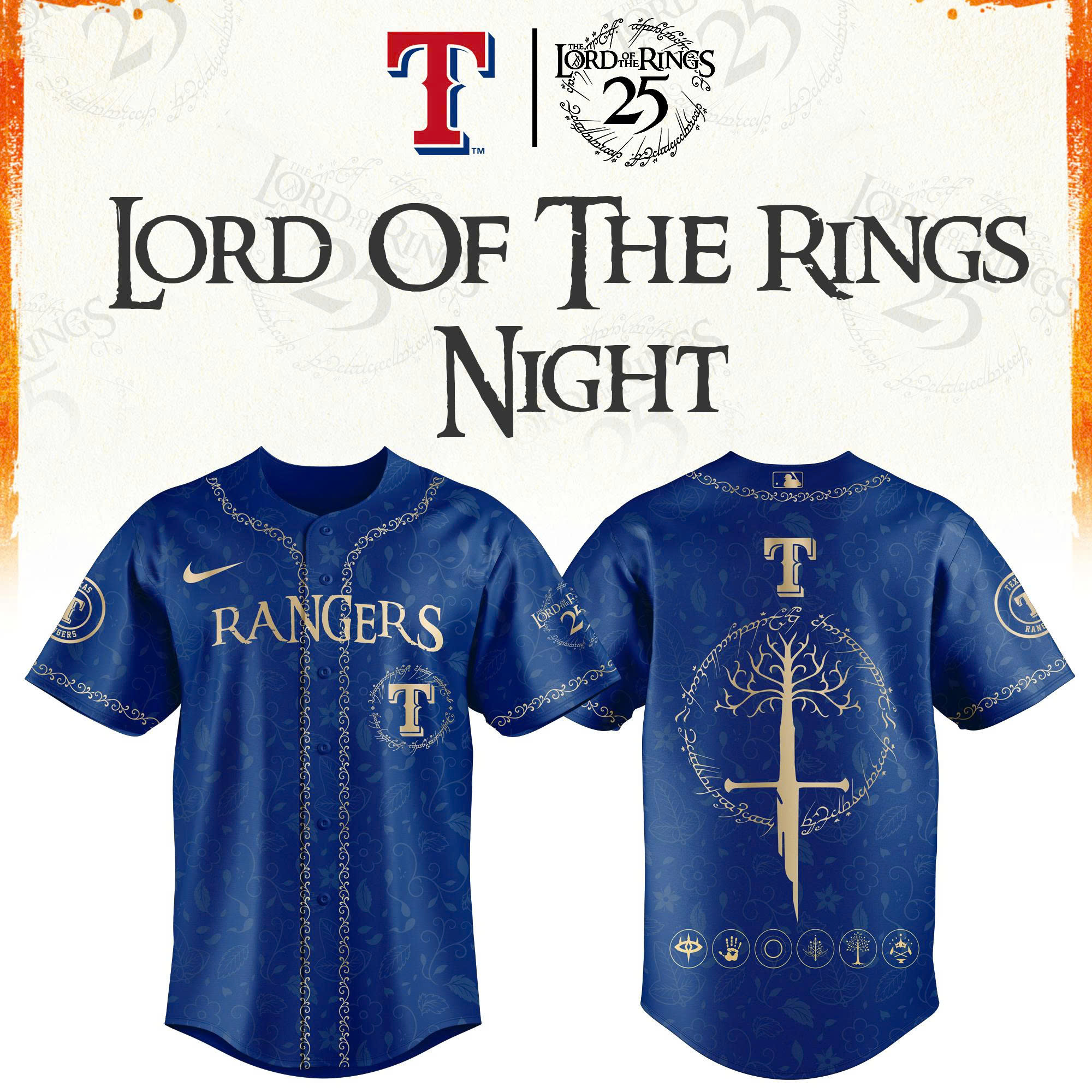 Texas Rangers The Lord of The Rings Limited Edition Jersey| Cap | Jogger V2