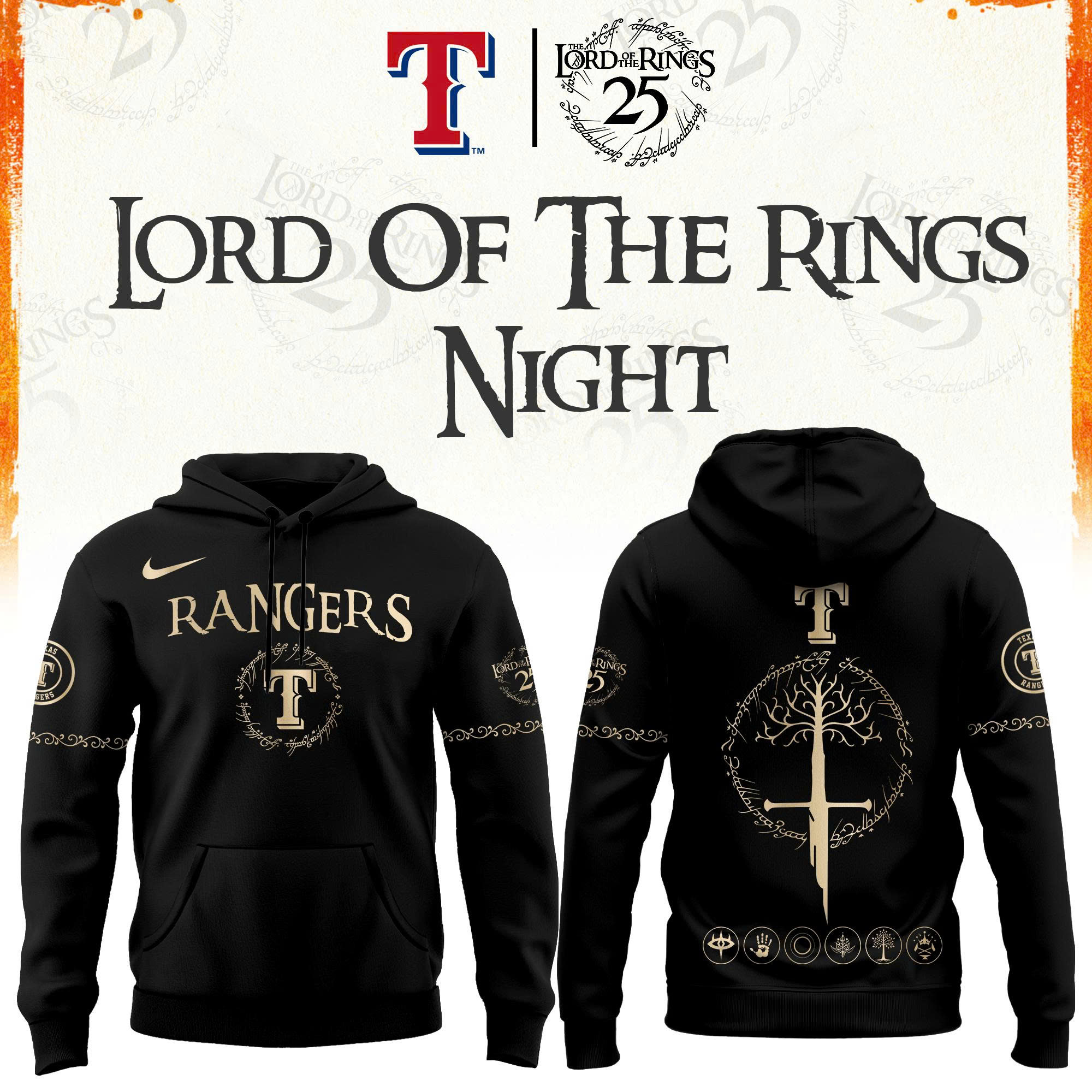 Texas Rangers The Lord of The Rings Limited Edition Hoodie| Cap | Jogger V2