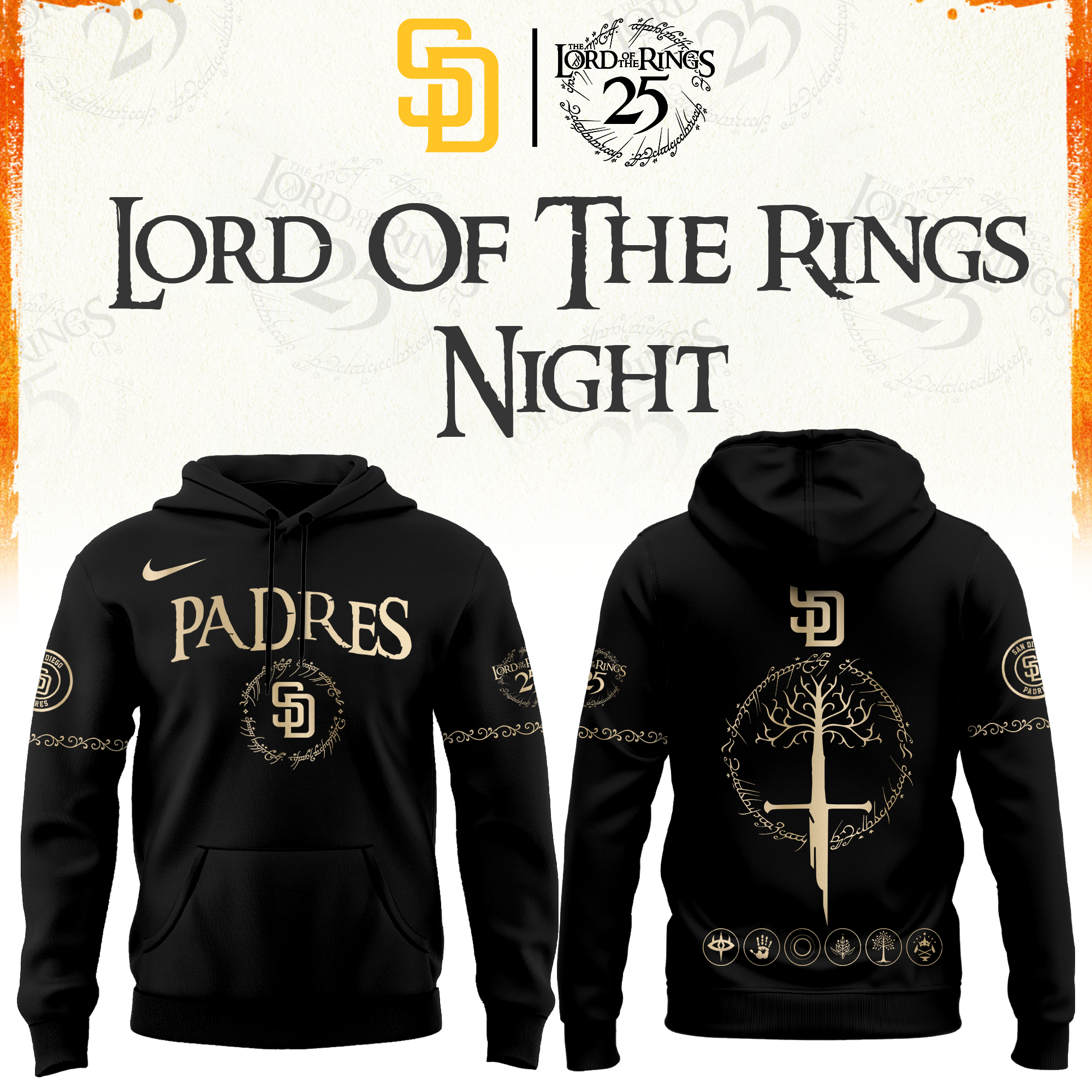 San Diego Padres The Lord of The Rings Limited Edition Hoodie| Cap | Jogger V2