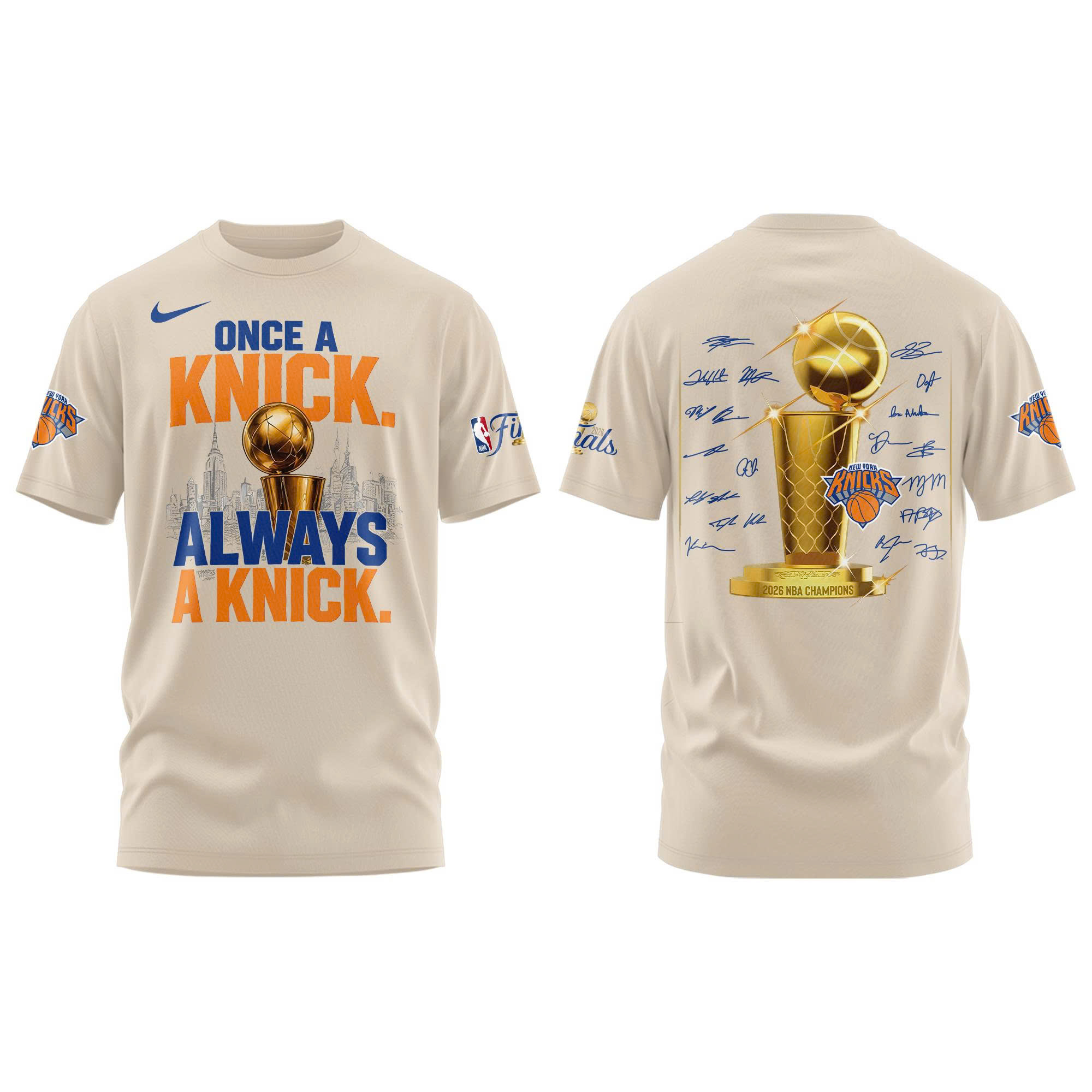 New York Knicks 2026 NBA Finals Champions "Once a Knick, Always a Knick" Limited Edition Tshirt - Image 2