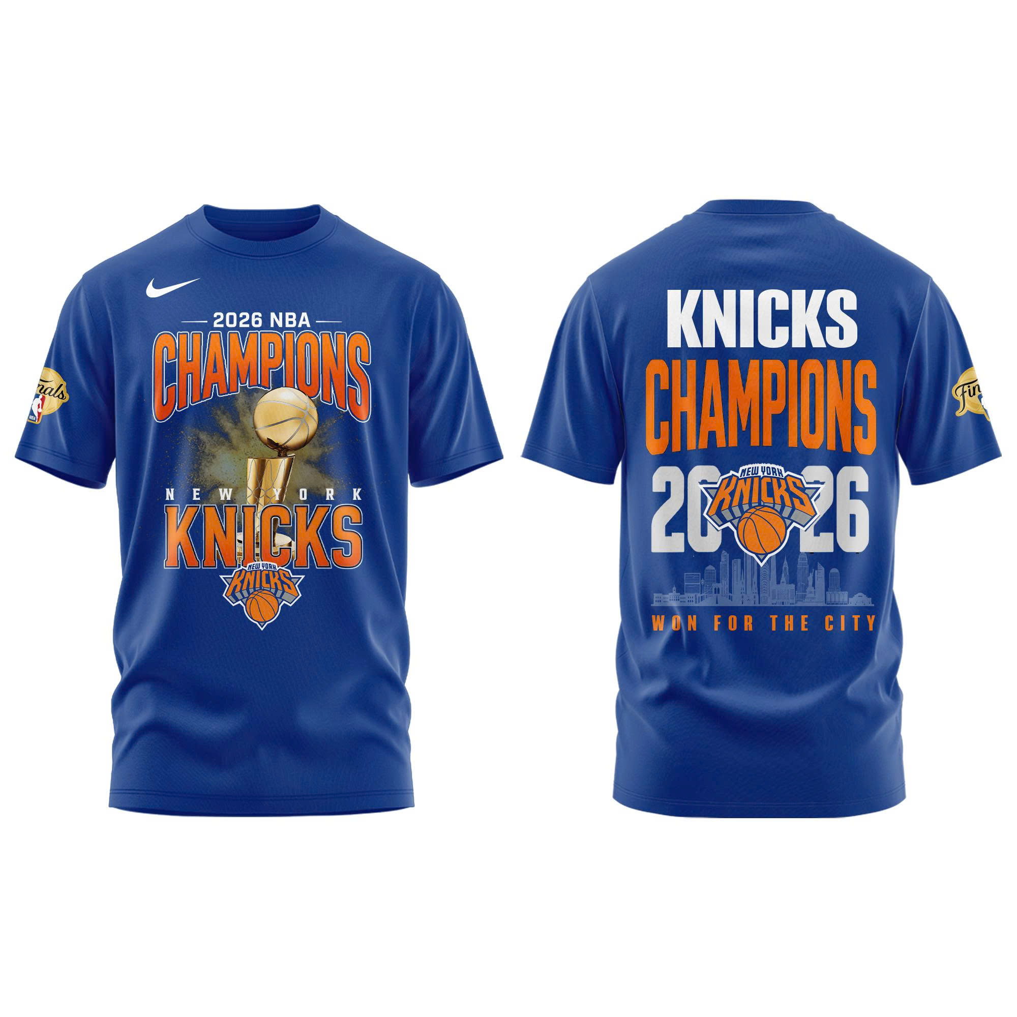 .New York Knicks 2026 NBA Finals Champions Limited Edition Blue Tshirt - Image 2