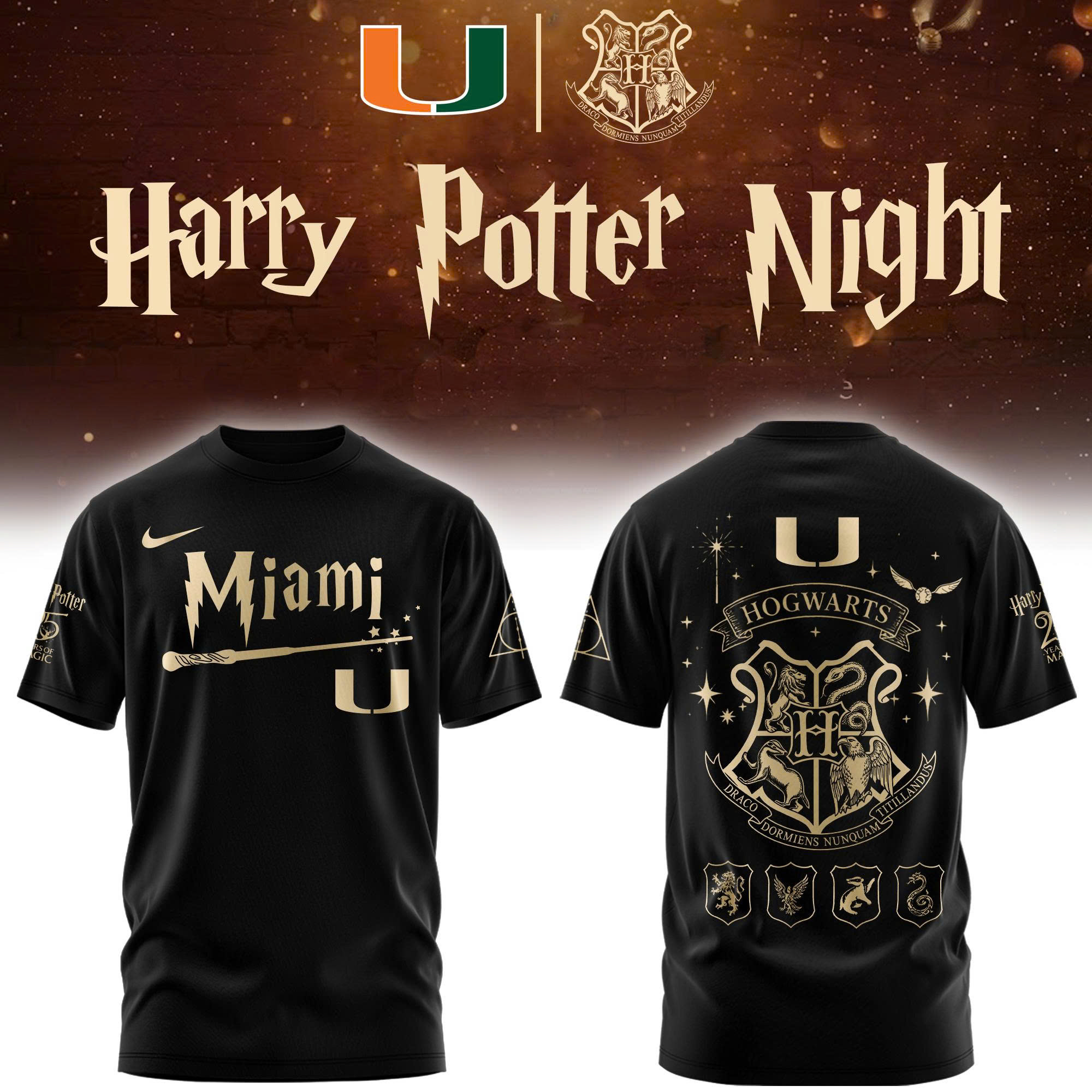Miami Hurricanes x Harry Potter 2026 Limited Edition Tshirt