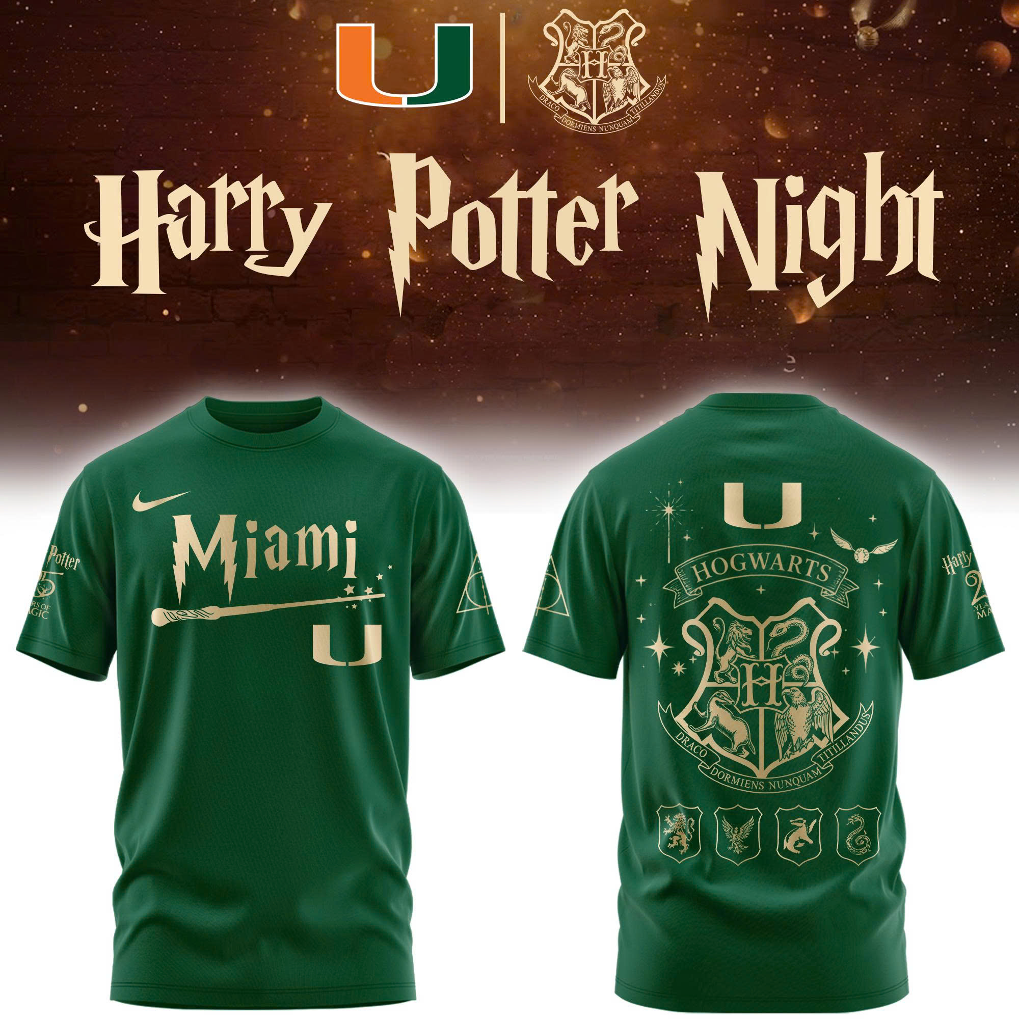 Miami Hurricanes x Harry Potter 2026 Limited Edition Tshirt v2