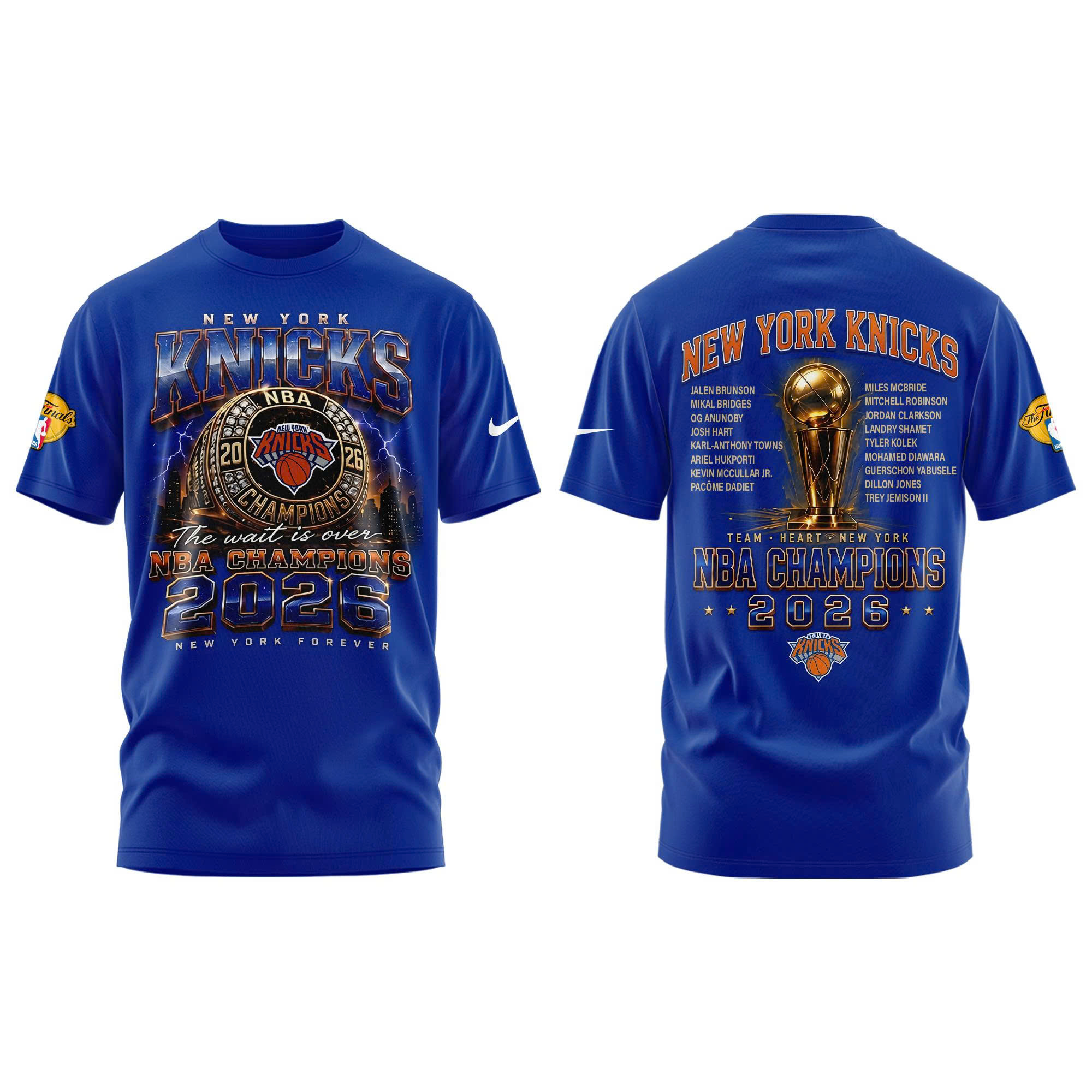 New York Basketball NBA Rings Champions Tshirt D10 - Image 2