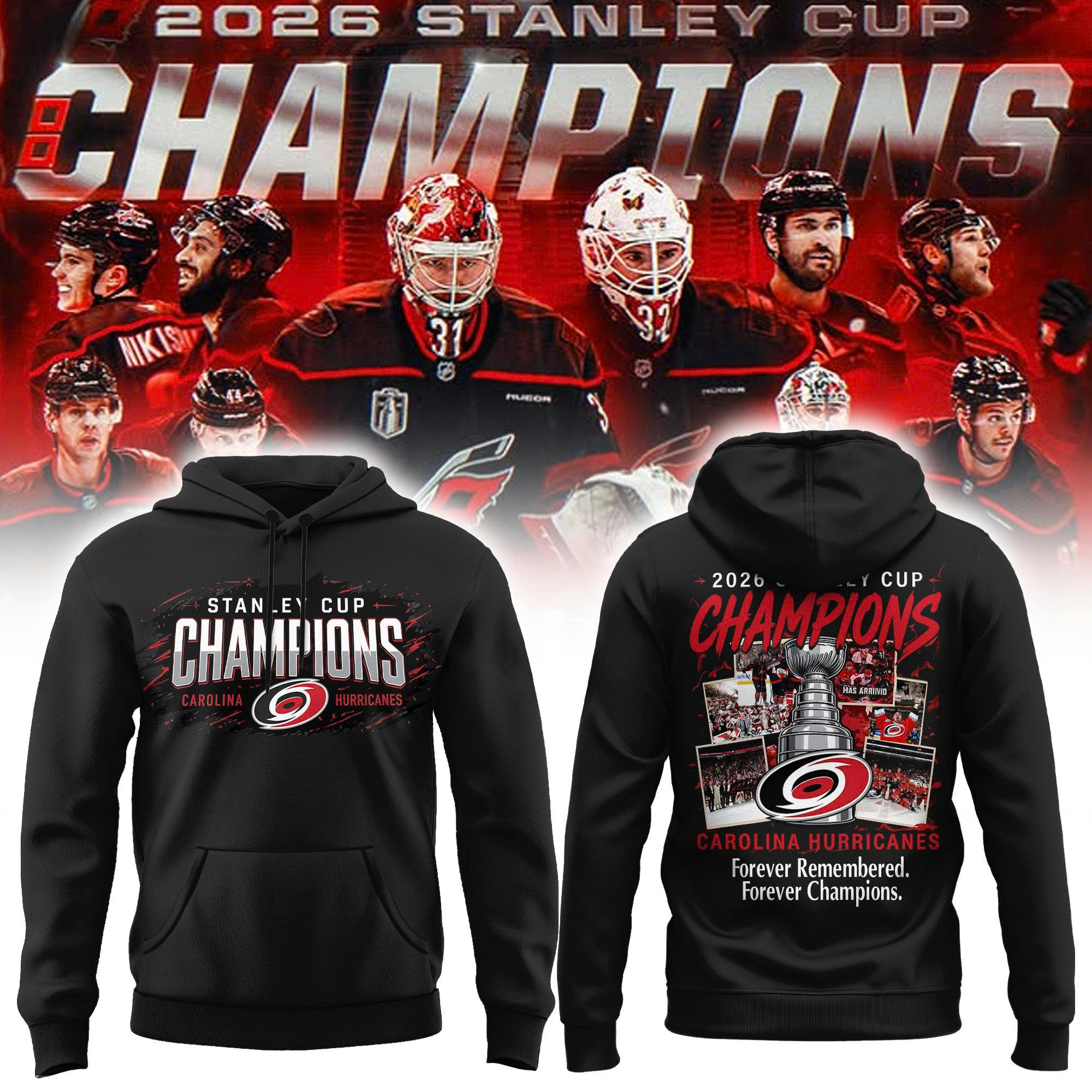 Carolina Hurricanes 2026 Stanley Cup Forever Champions Limited Edition Hoodie
