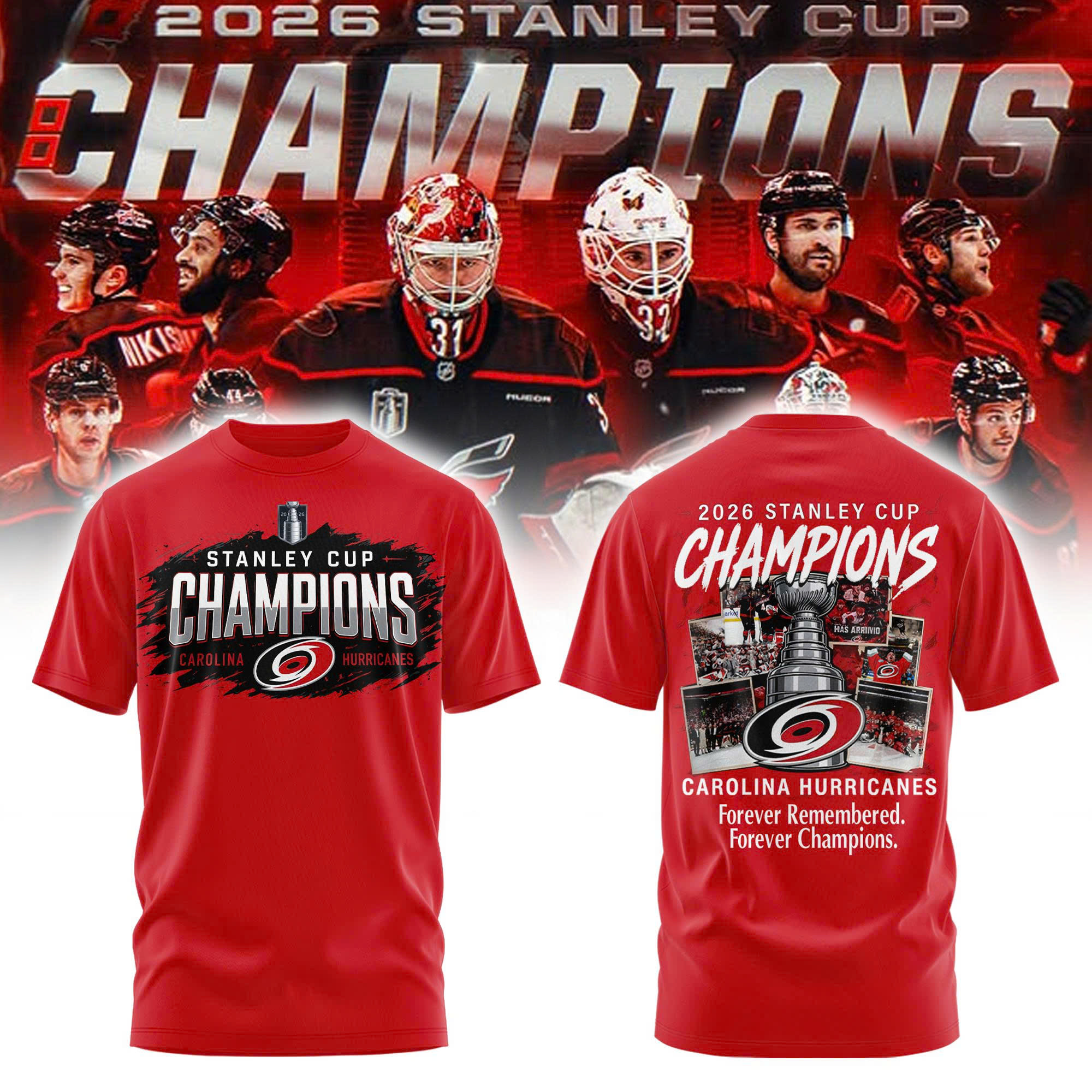 Carolina Hurricanes 2026 Stanley Cup Forever Champions Limited Edition Red Tshirt
