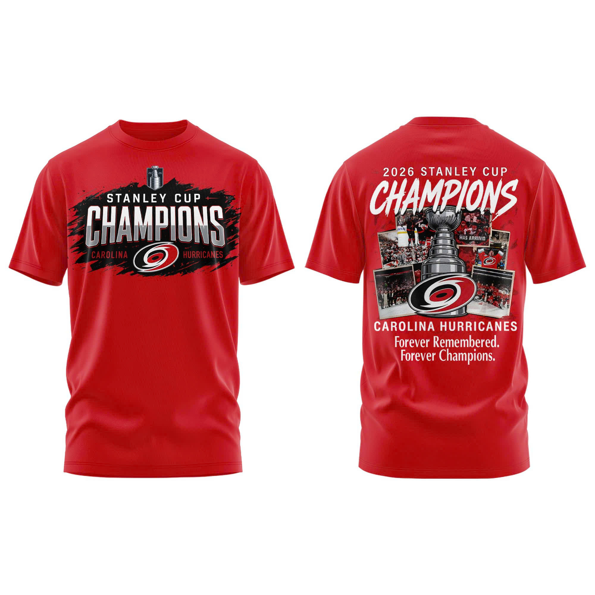 Carolina Hurricanes 2026 Stanley Cup Forever Champions Limited Edition Red Tshirt - Image 2