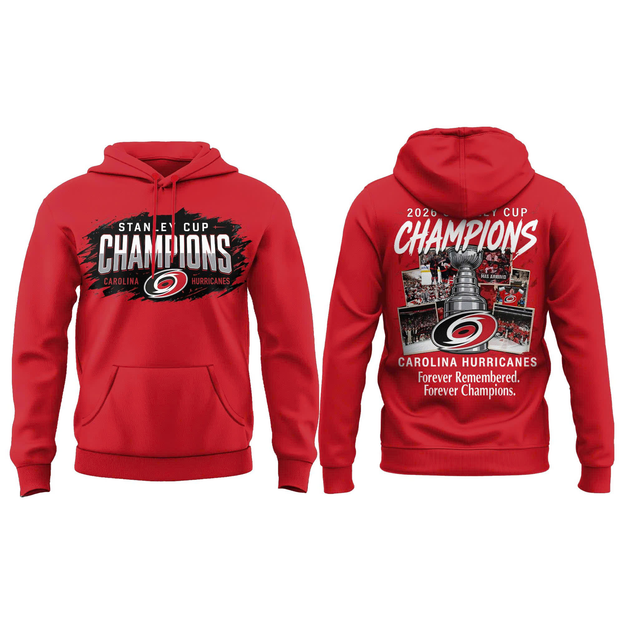 Carolina Hurricanes 2026 Stanley Cup Forever Champions Limited Edition Red Hoodie - Image 2