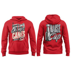 Alternative view of Carolina Hurricanes Fanatics 2026 Stanley Cup Champions Authentic Locker Room Limited Edition Red Hoodie