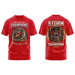 Alternative view of Carolina Hurricanes 2026 Stanley Cup Rings Champions Limited Edition Red Tshirt