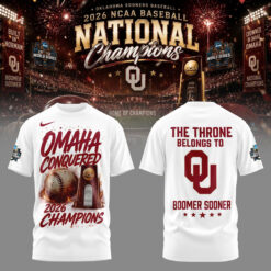 Oklahoma NCAA Basbeball Champions '26 Limited Edition White Tshirt