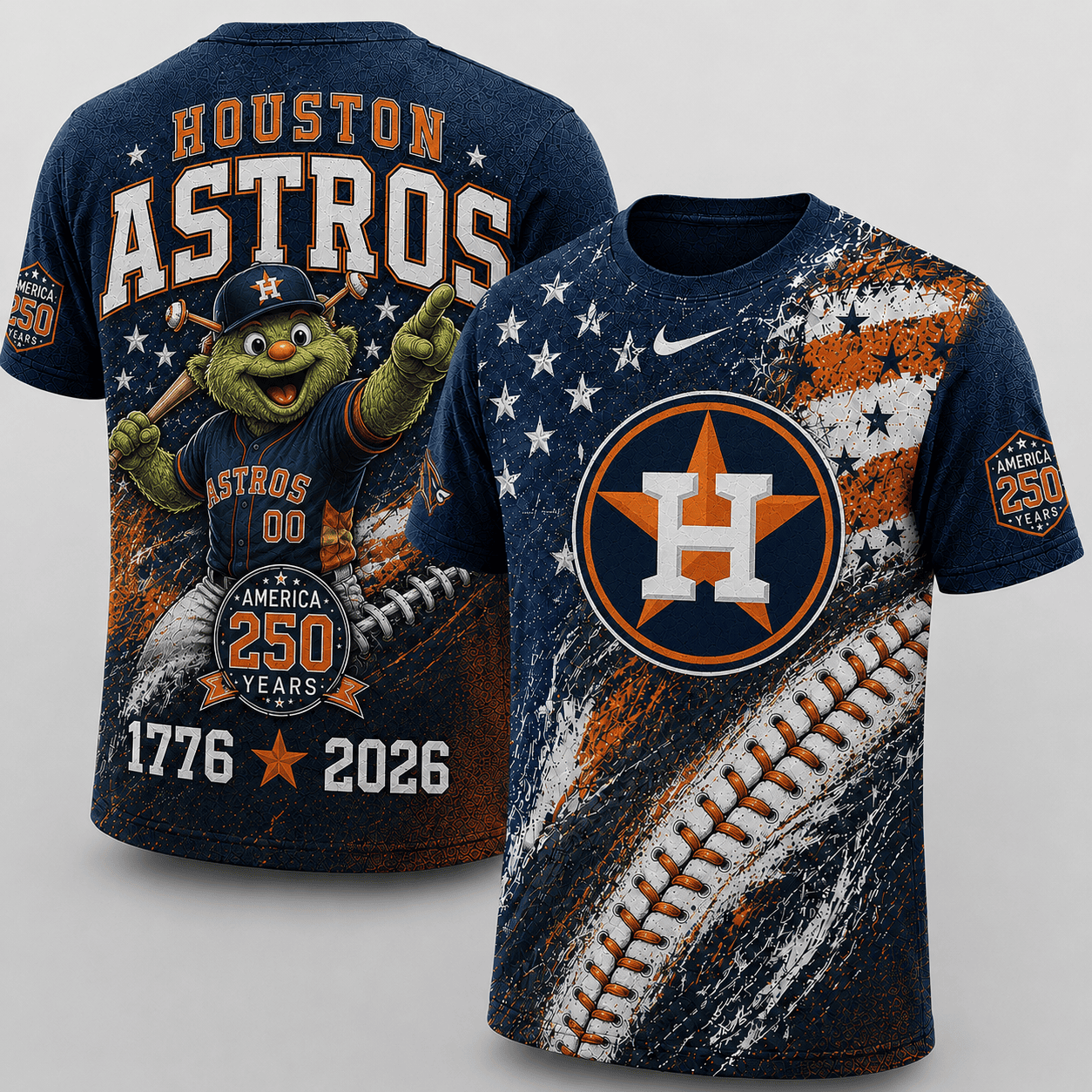 Houston Astros 250 Years Of Freedom Exclusive T-shirt
