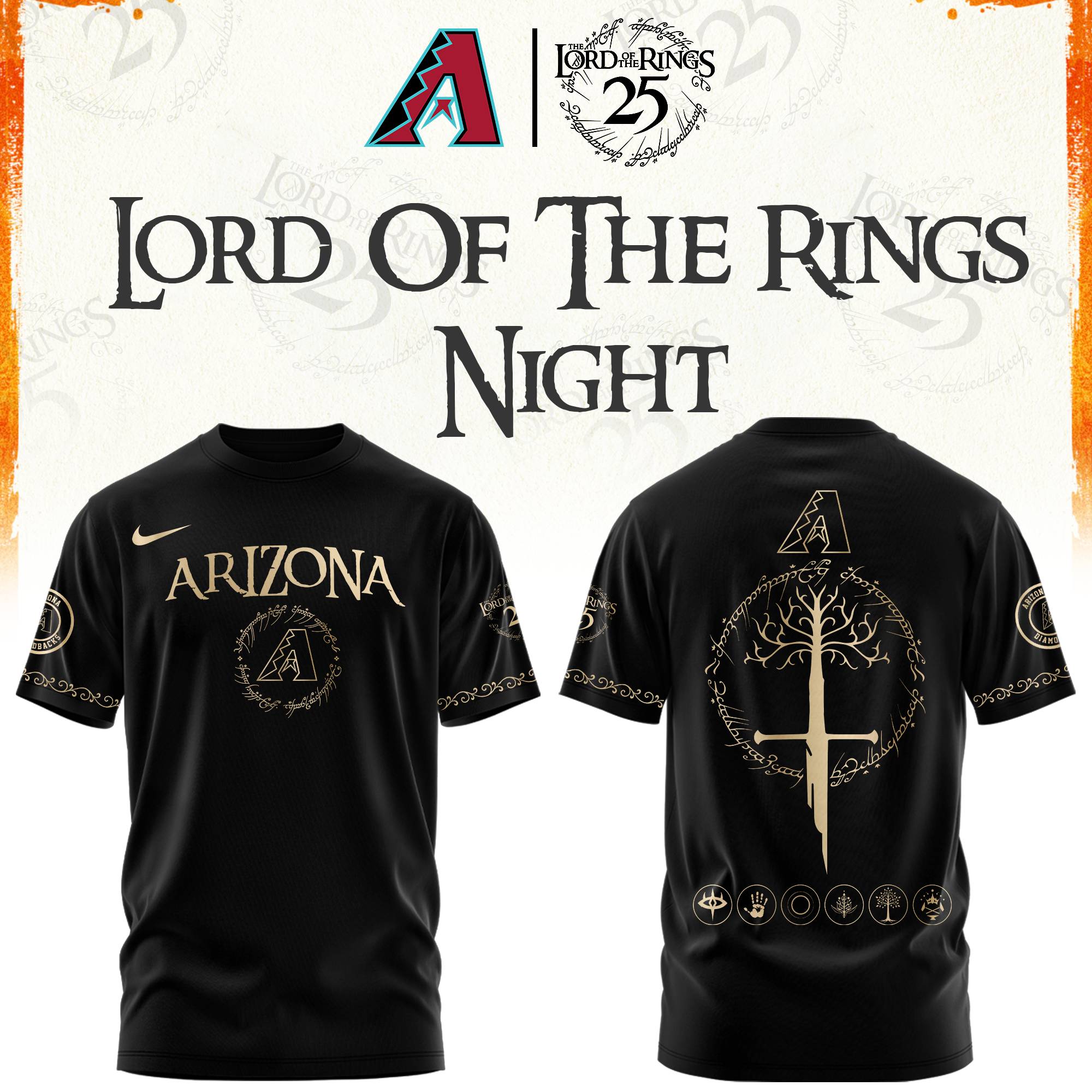 Arizona Diamondbacks The Lord of The Rings Limited Edition Tshirt | Cap | Jogger V2