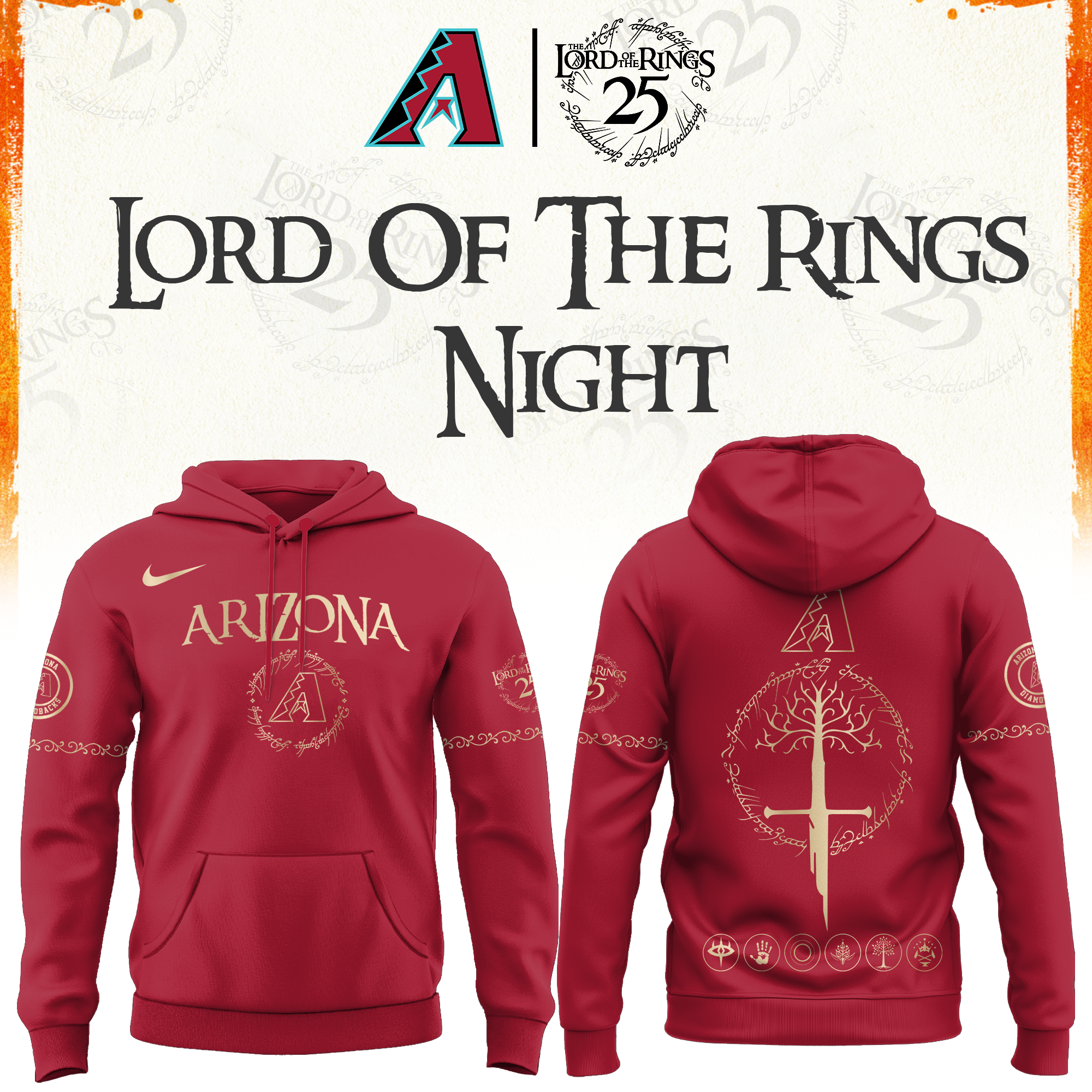 Arizona Diamondbacks The Lord of The Rings Limited Edition Hoodie| Cap | Jogger V2