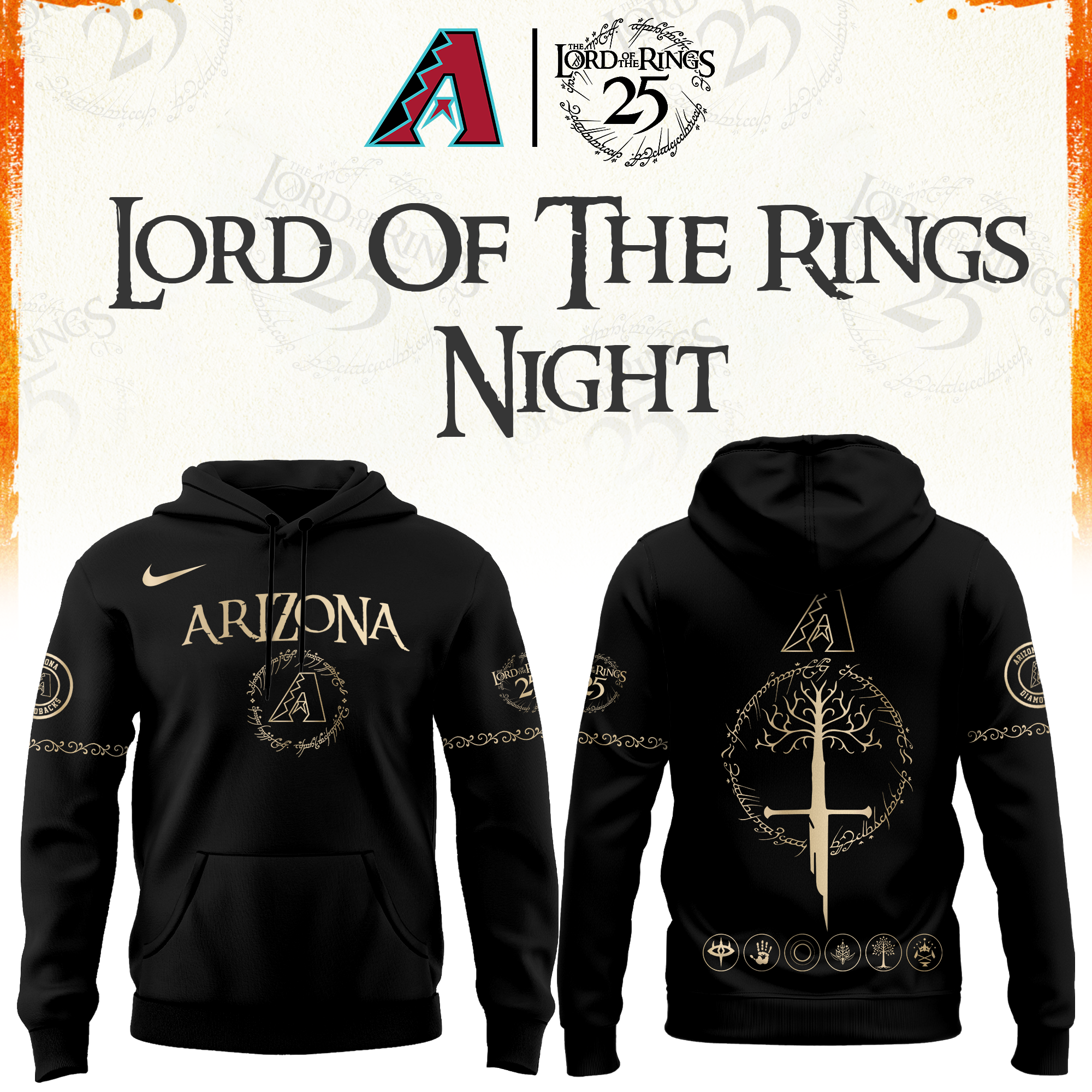 Arizona Diamondbacks The Lord of The Rings Limited Edition Hoodie| Cap | Jogger V2
