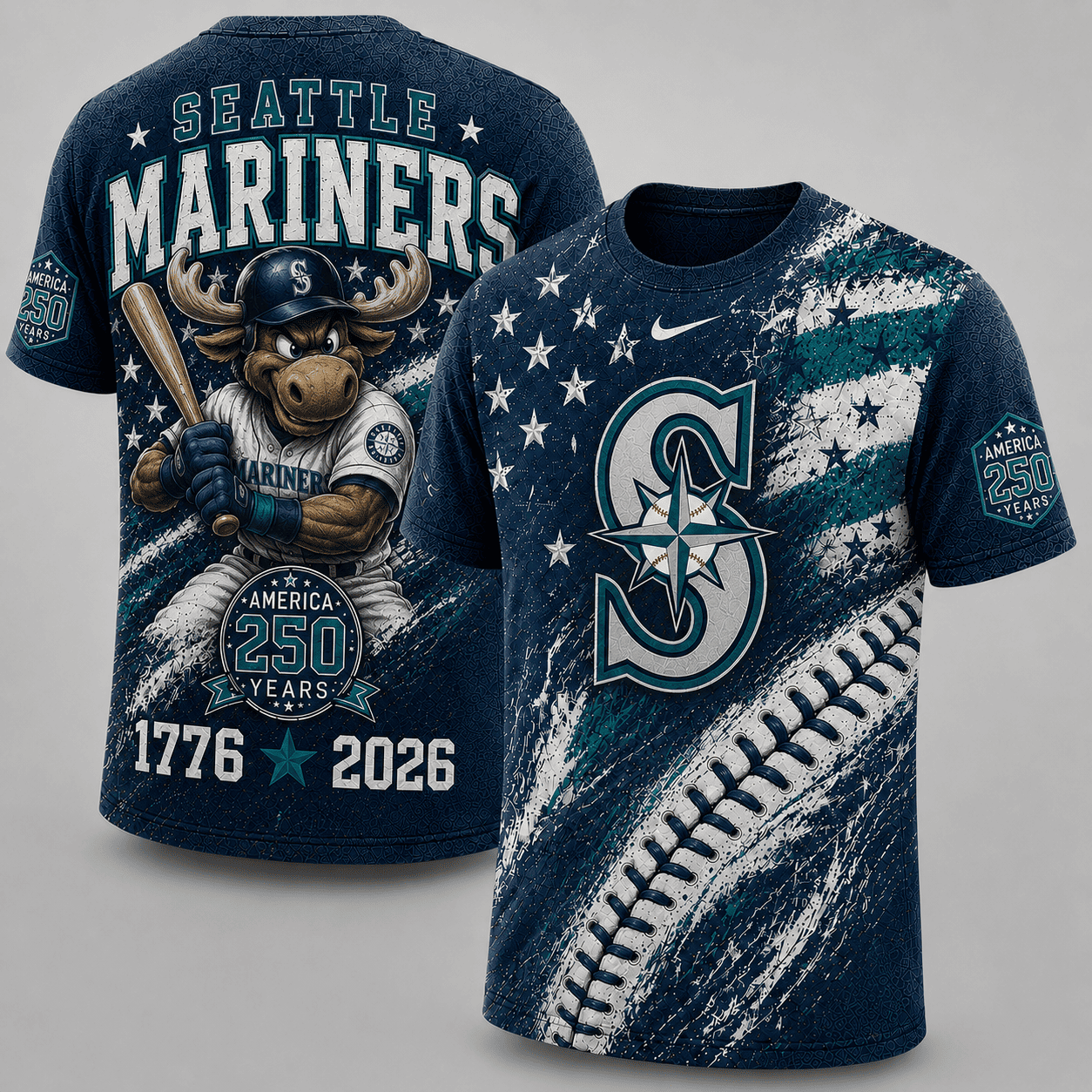 Seattle Mariners 250 Years Of Freedom Exclusive T-shirt