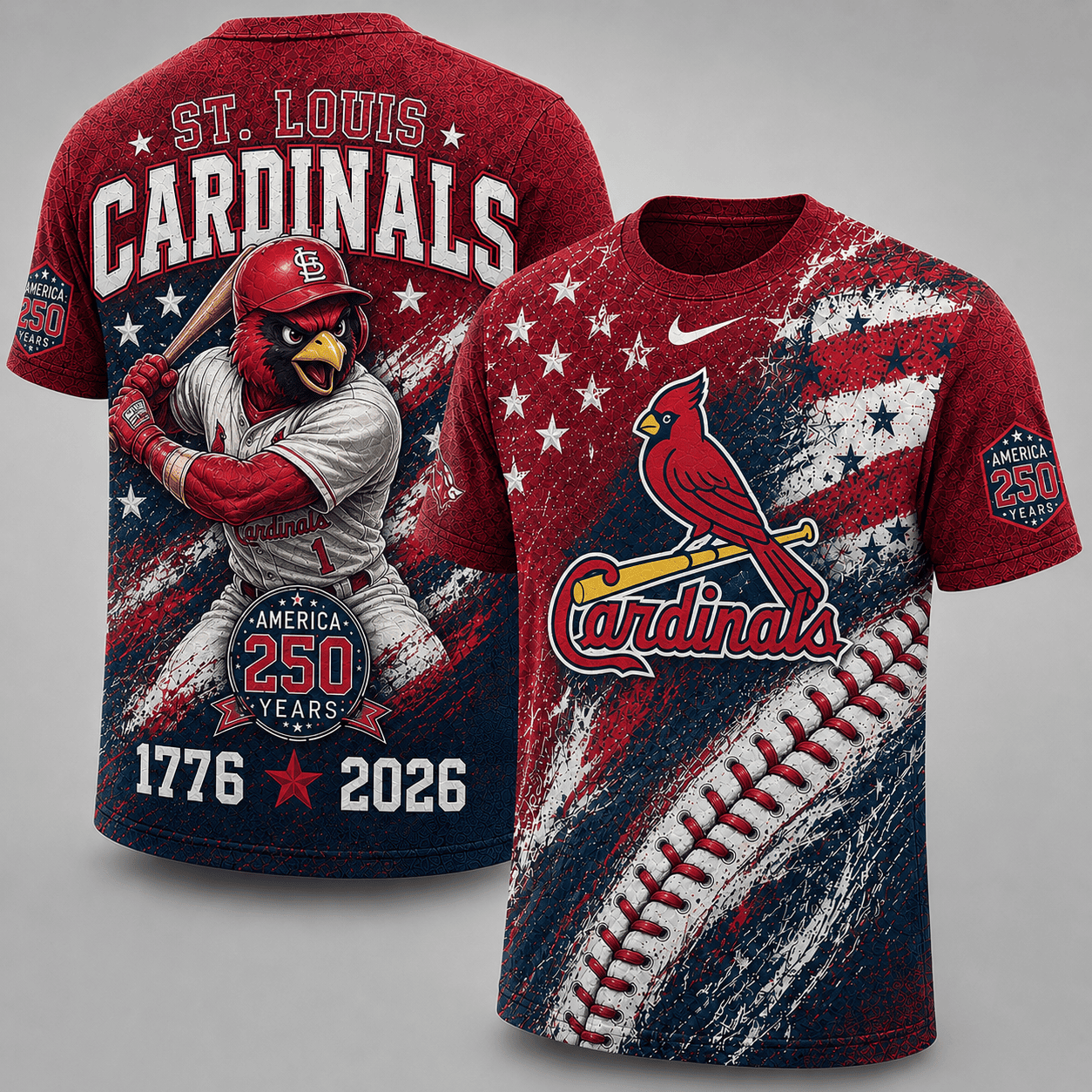 St. Louis Cardinals 250 Years Of Freedom Exclusive T-shirt
