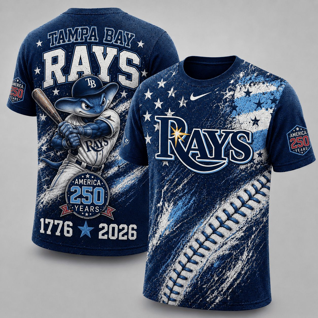 Tampa Bay Rays 250 Years Of Freedom Exclusive T-shirt