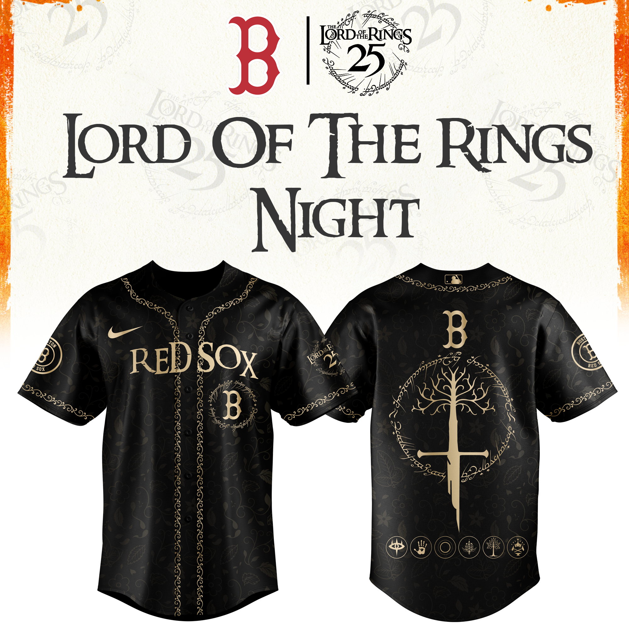 Boston Red Sox The Lord of The Rings Limited Edition Jersey| Cap | Jogger V2