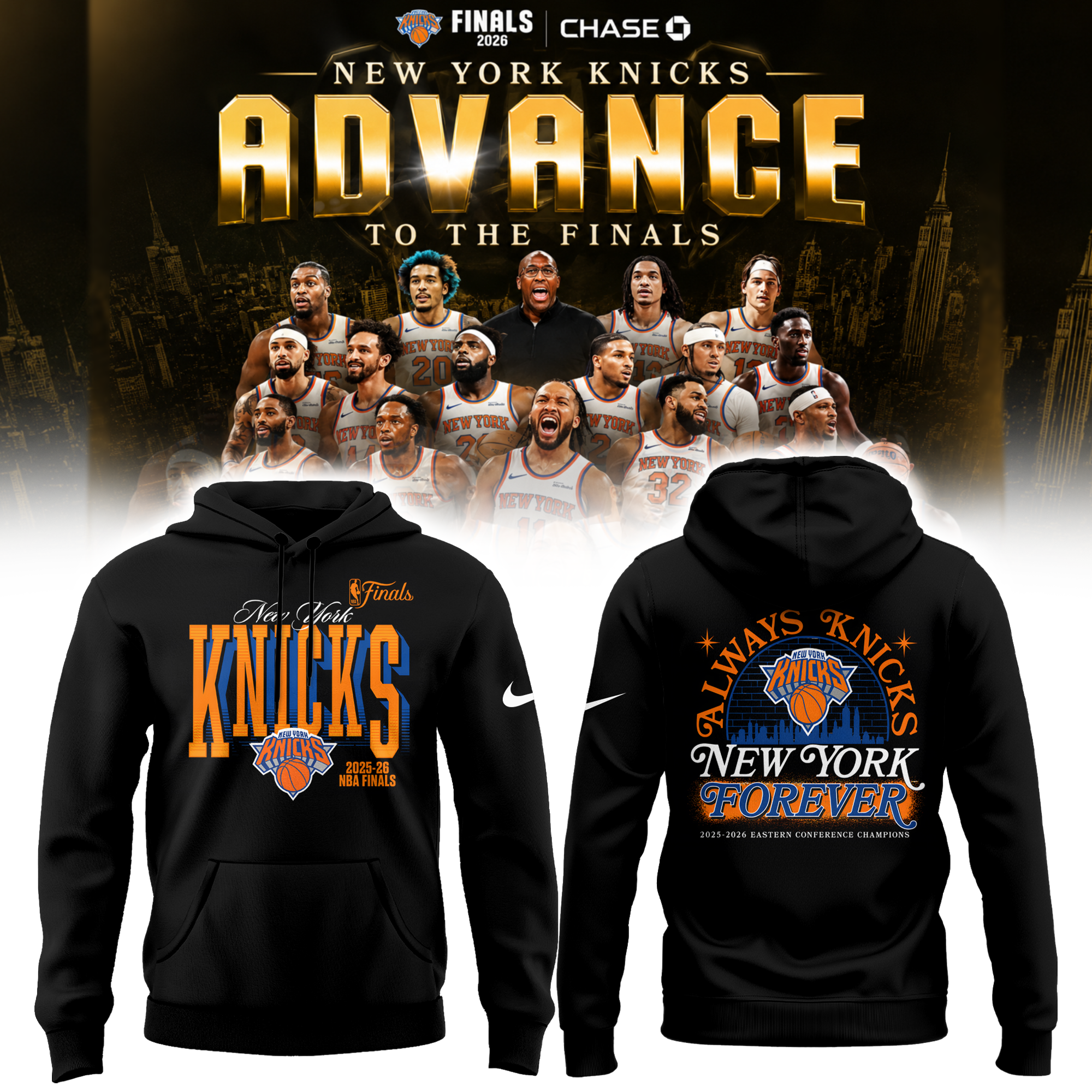 New York Knicks 2026 NBA Finals Limited Edition Hoodie| Cap | Joggers