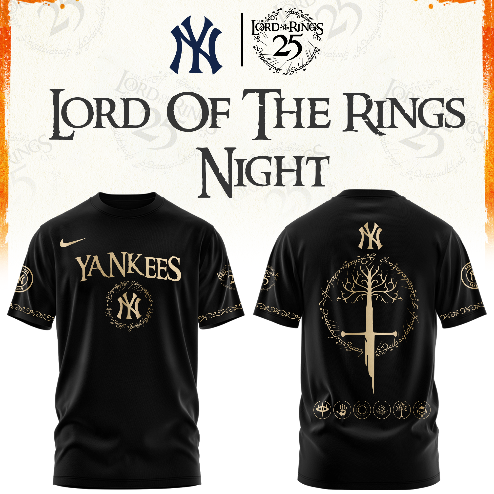 New York Yankees The Lord of The Rings Limited Edition Tshirt | Cap | Jogger V2
