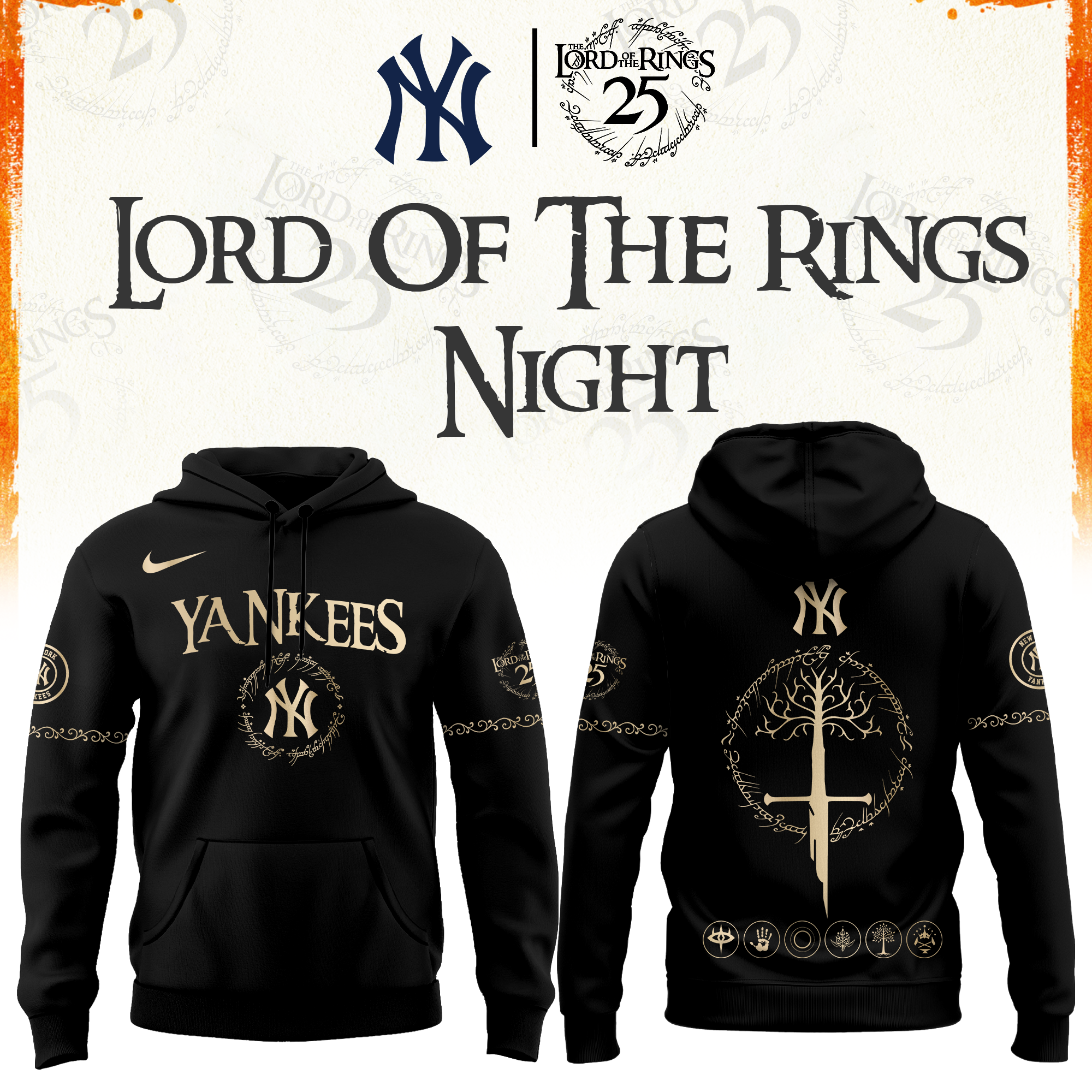 New York Yankees The Lord of The Rings Limited Edition Hoodie| Cap | Jogger V2