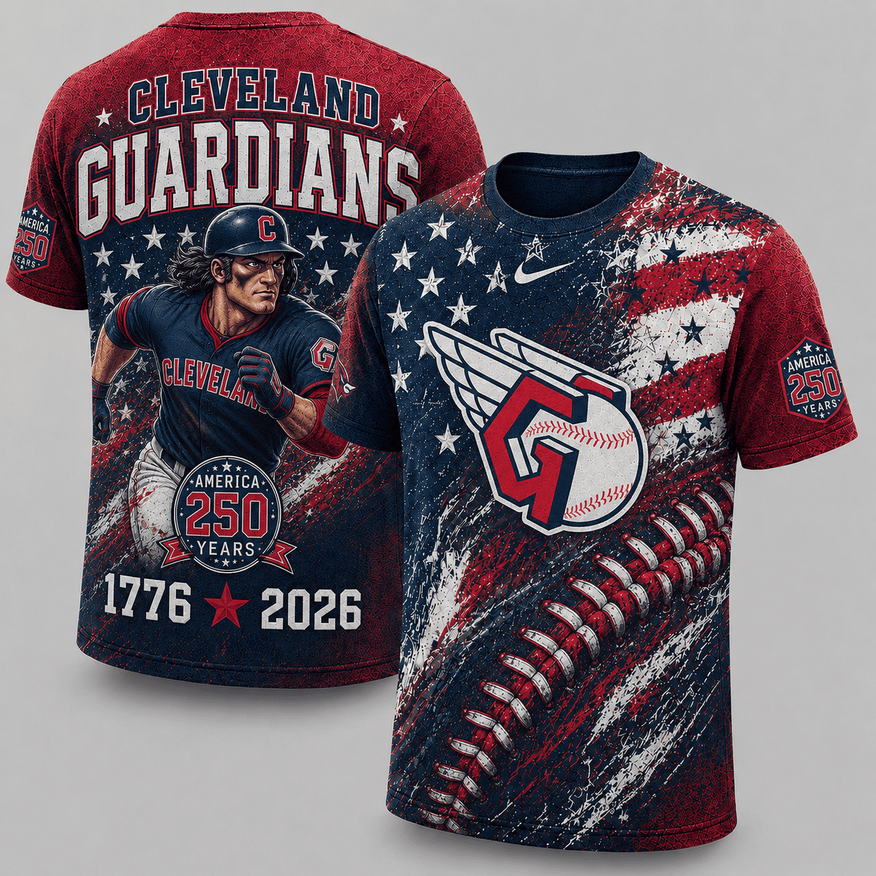 Cleveland Guardians 250 Years Of Freedom Exclusive T-shirt