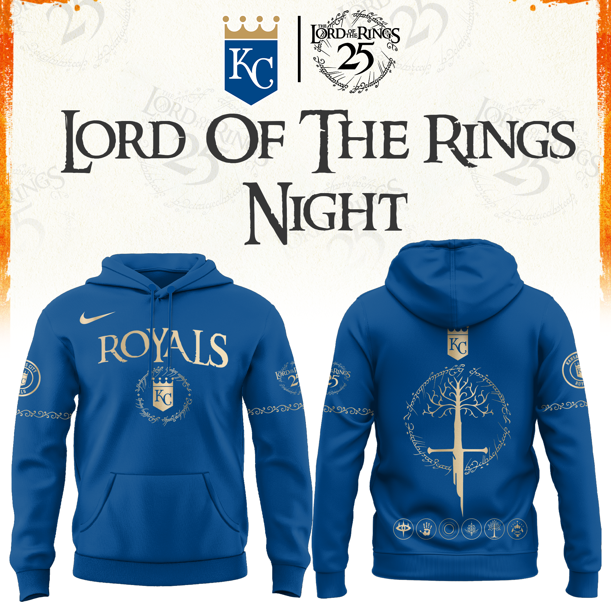 Kansas City Royals The Lord of The Rings Limited Edition Hoodie| Cap | Jogger V2