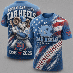 North Carolina Tar Heels Baseball 250 Years Of Freedom Exclusive T-shirt