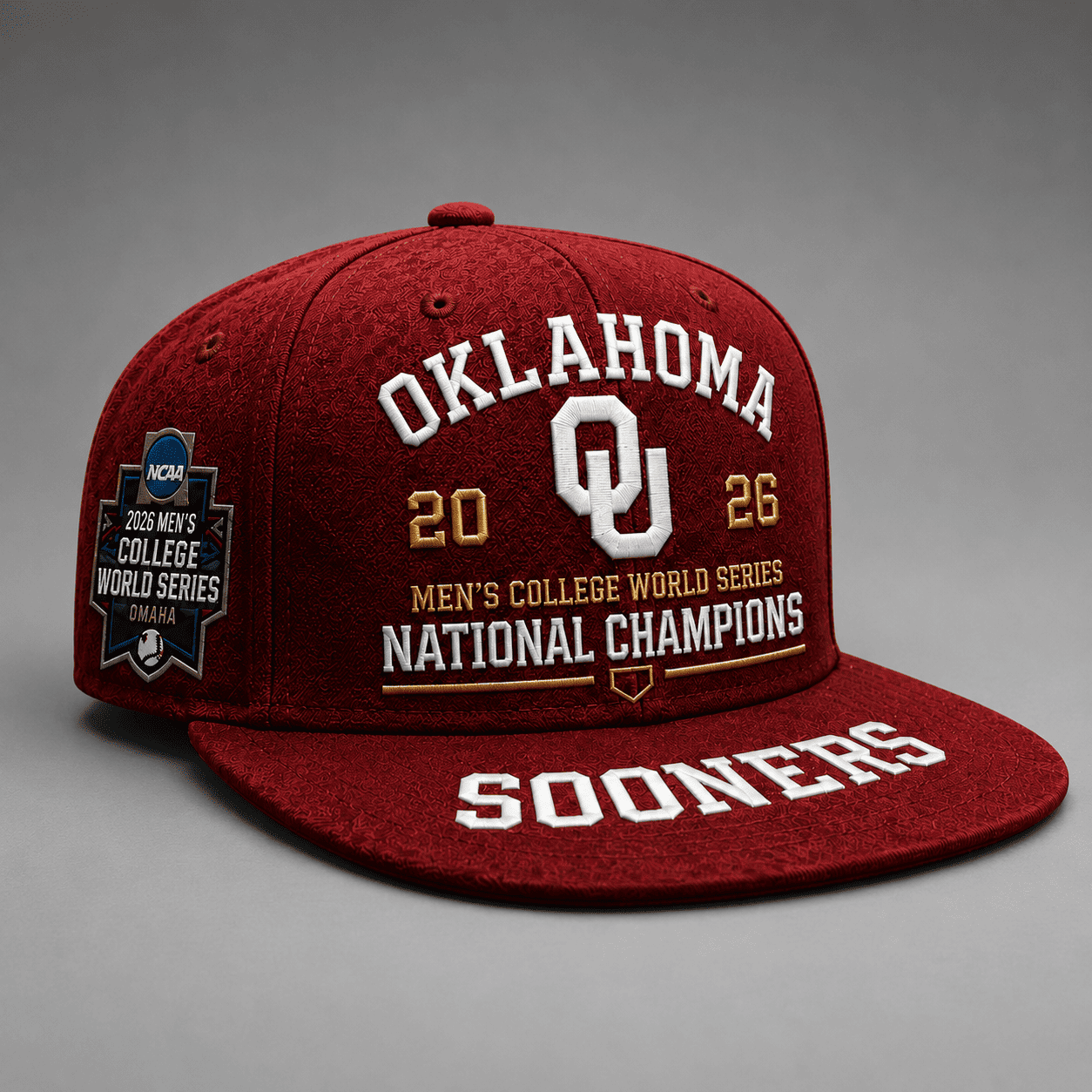 Oklahoma Sooners Baseball 2026 National Champions Exclusive Baseball Snapback Cap | V1