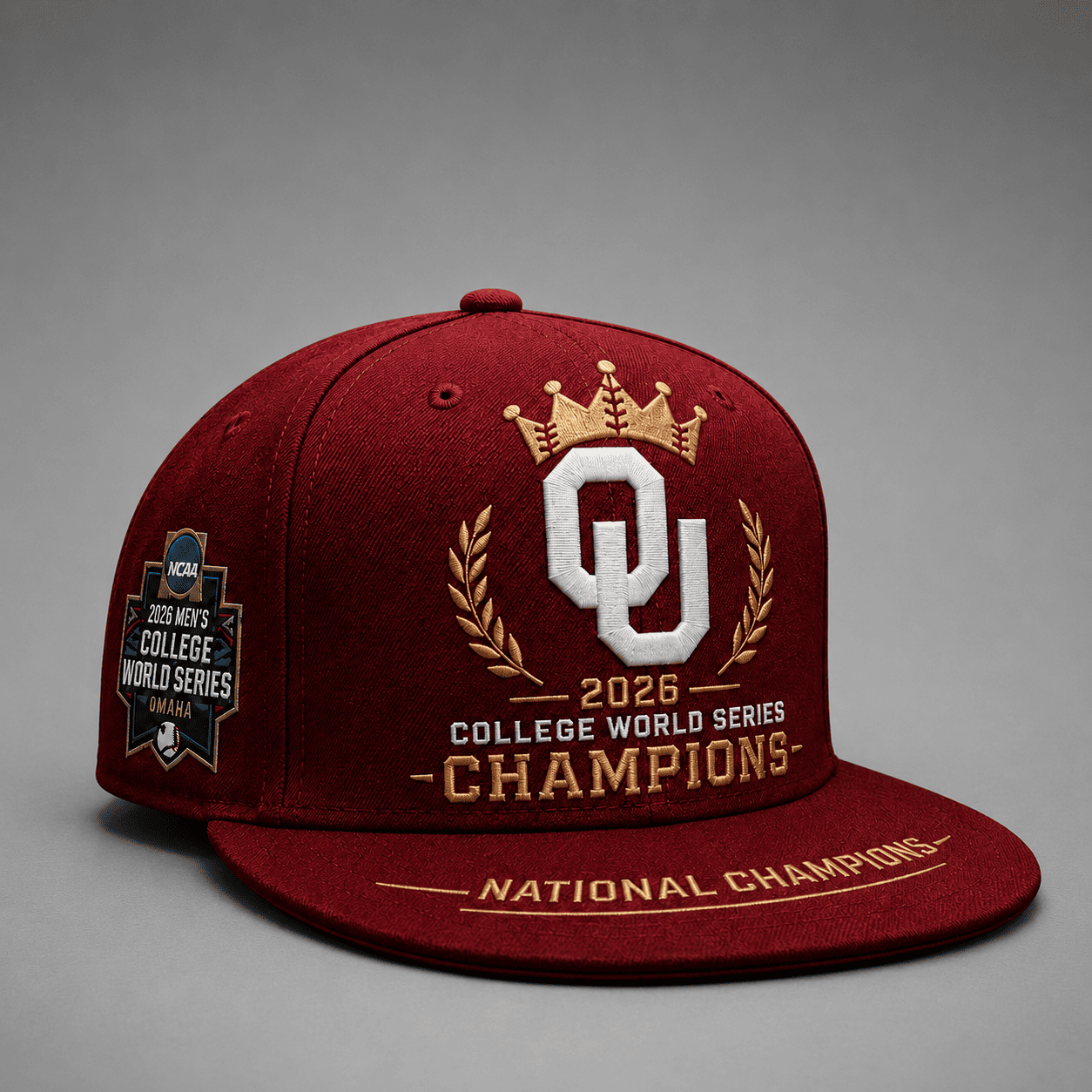 Oklahoma Sooners Baseball 2026 National Champions Exclusive Baseball Snapback Cap | V3