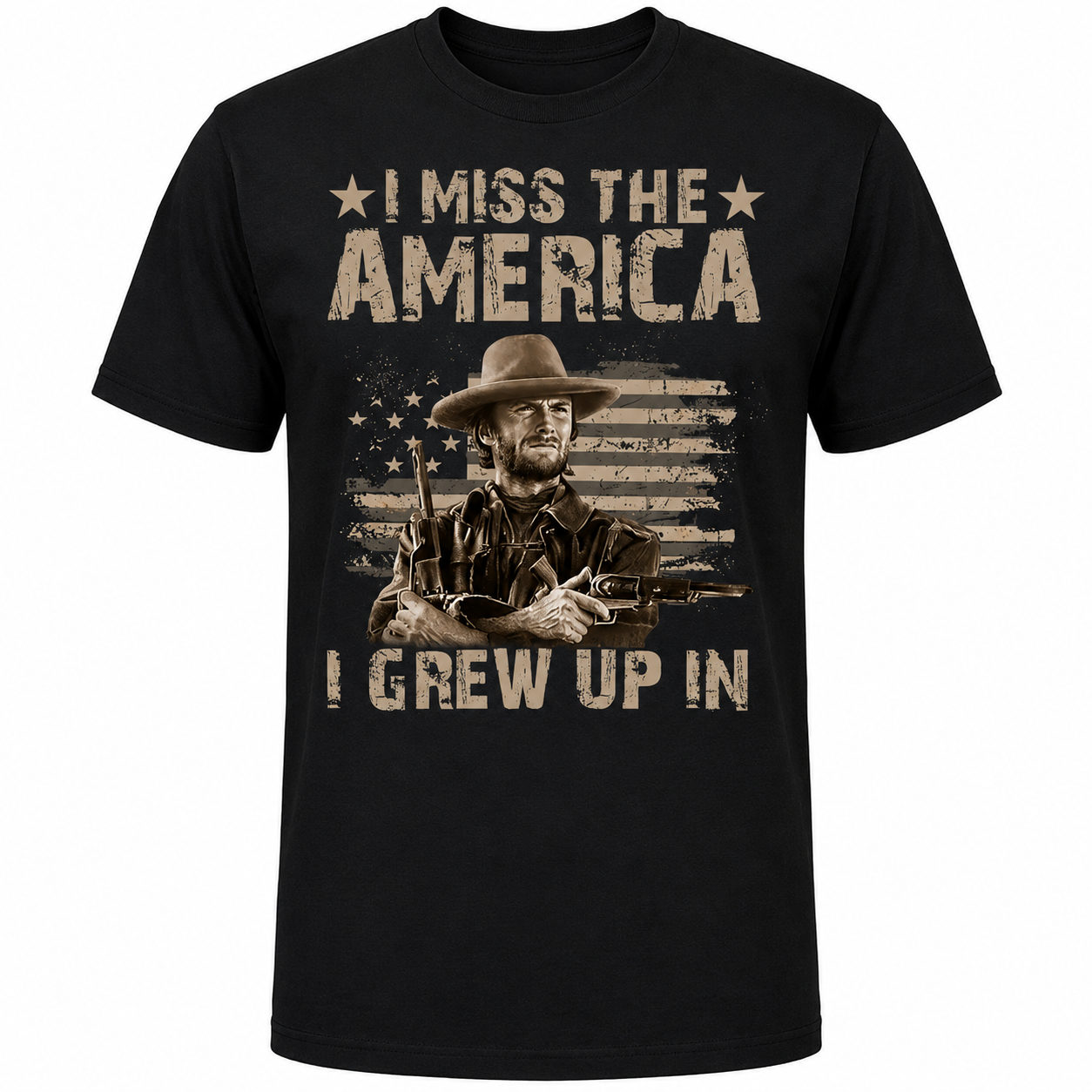 I Miss The America I Grew Up In – Clint Eastwood Vintage Tribute T-Shirt