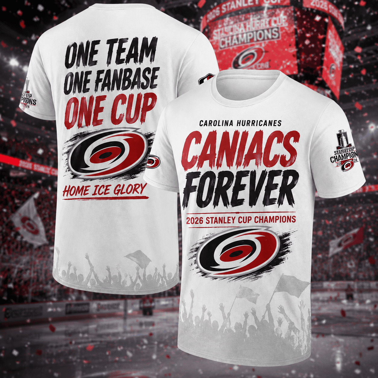 Carolina Hurricanes 2026 Stanley Cup Storm Warning Champions | T-shirt - Image 2
