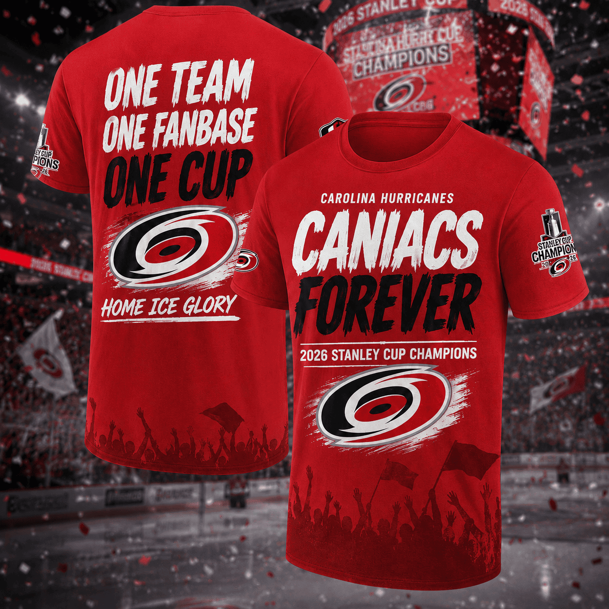 Carolina Hurricanes 2026 Stanley Cup Storm Warning Champions | T-shirt