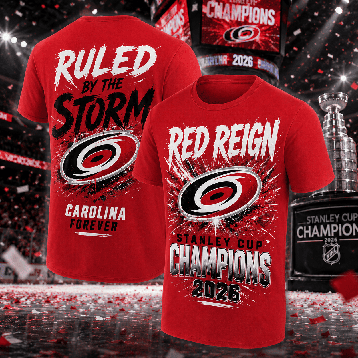 Carolina Hurricanes 2026 Stanley Cup Raise The Cup | T-shirt