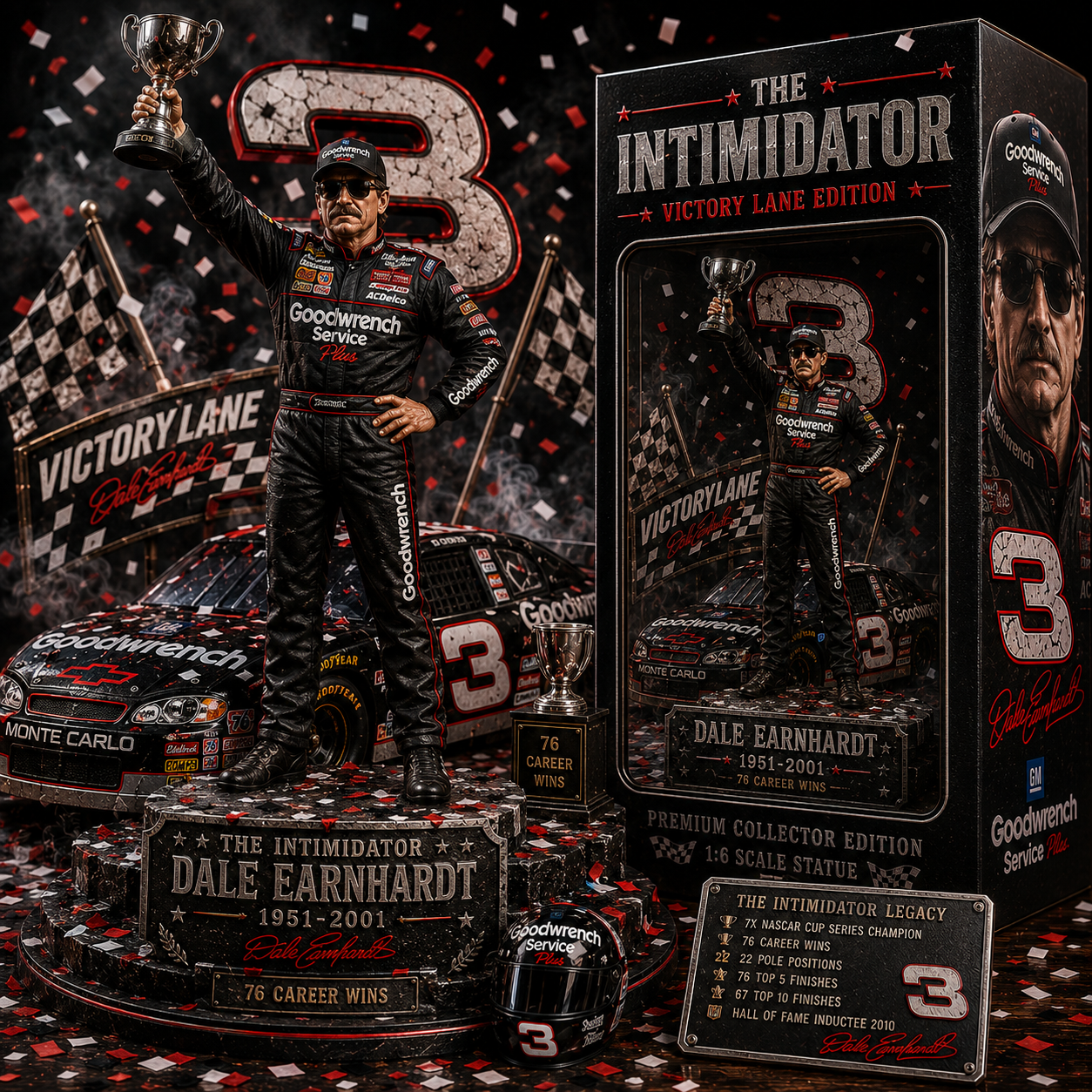 Dale Earnhardt NASCAR Legacy Collector Statue | Premium Collector Figurine