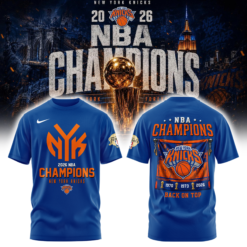 .New York Knicks 2026 NBA Finals Champions Limited Edition Blue Tshirt v2