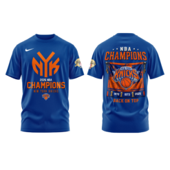 Alternative view of .New York Knicks 2026 NBA Finals Champions Limited Edition Blue Tshirt v2