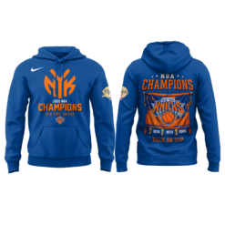 Alternative view of .New York Knicks 2026 NBA Finals Champions Limited Edition Blue Hoodie v2