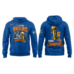 Alternative view of New York Knicks 2026 NBA Finals Champions Limited Edition Blue Hoodie v3