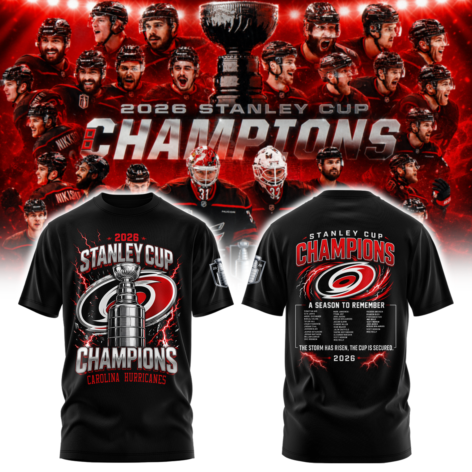Carolina Hurricanes 2026 Stanley Cup Champions Limited Edition Tshirt v2