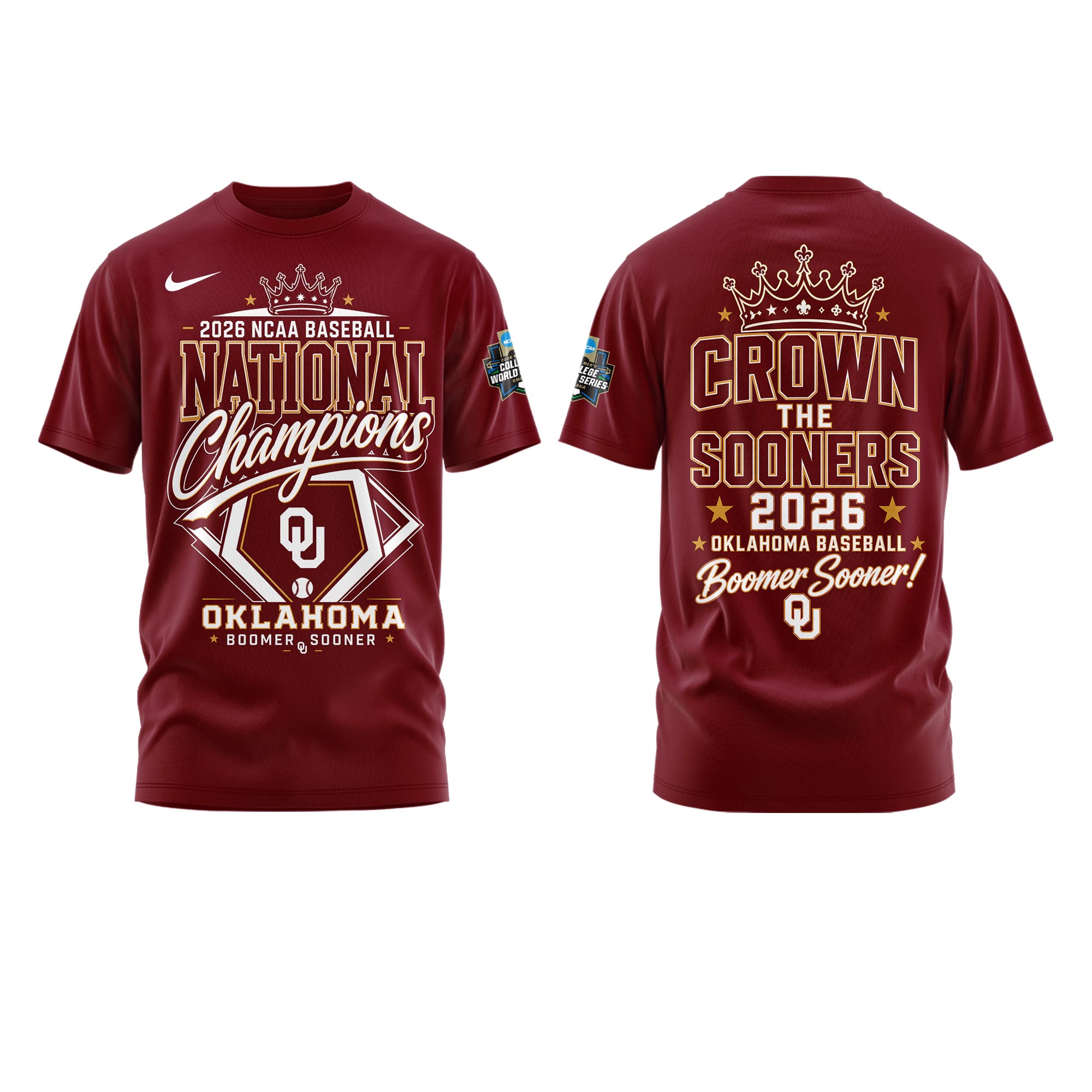 Oklahoma NCAA Basbeball Champions ’26 Limited Edition Red Tshirt v3 - Image 2