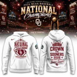 Oklahoma NCAA Basbeball Champions ’26 Limited Edition White Hoodie v3