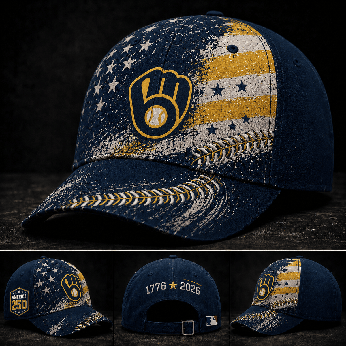 Milwaukee Brewers 250 Years Of Freedom Exclusive Baseball Cap
